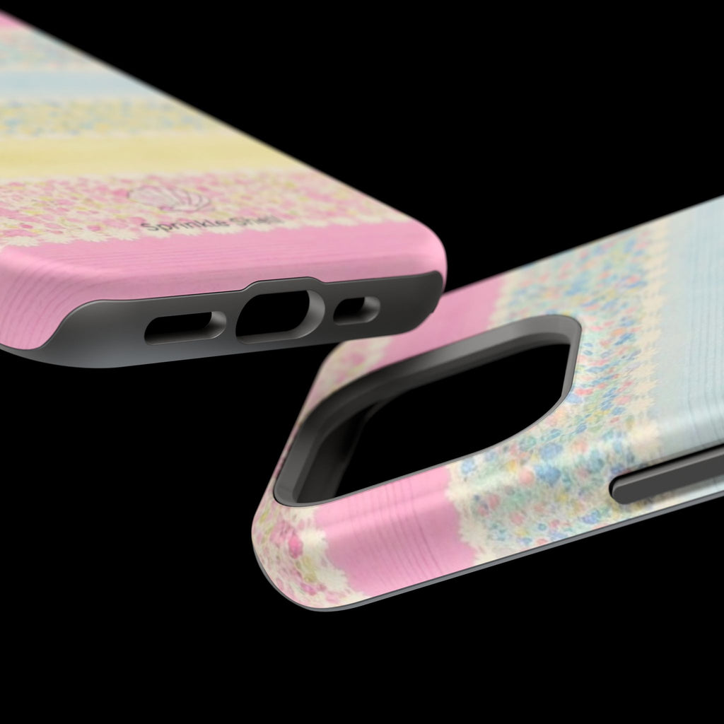 MagSafe pastel floral striped case
