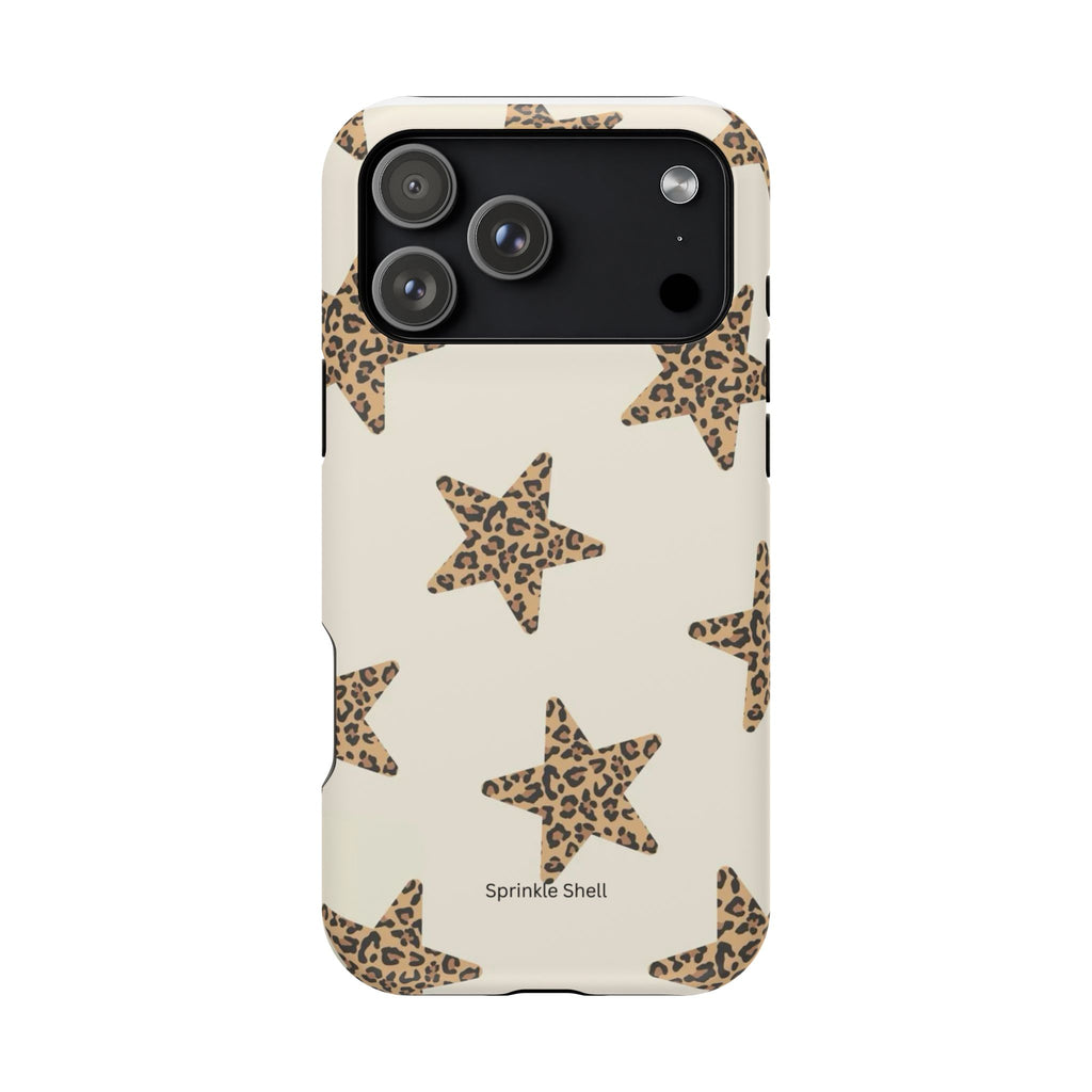 MagSafe Cheetah Print Stars iPhone Case