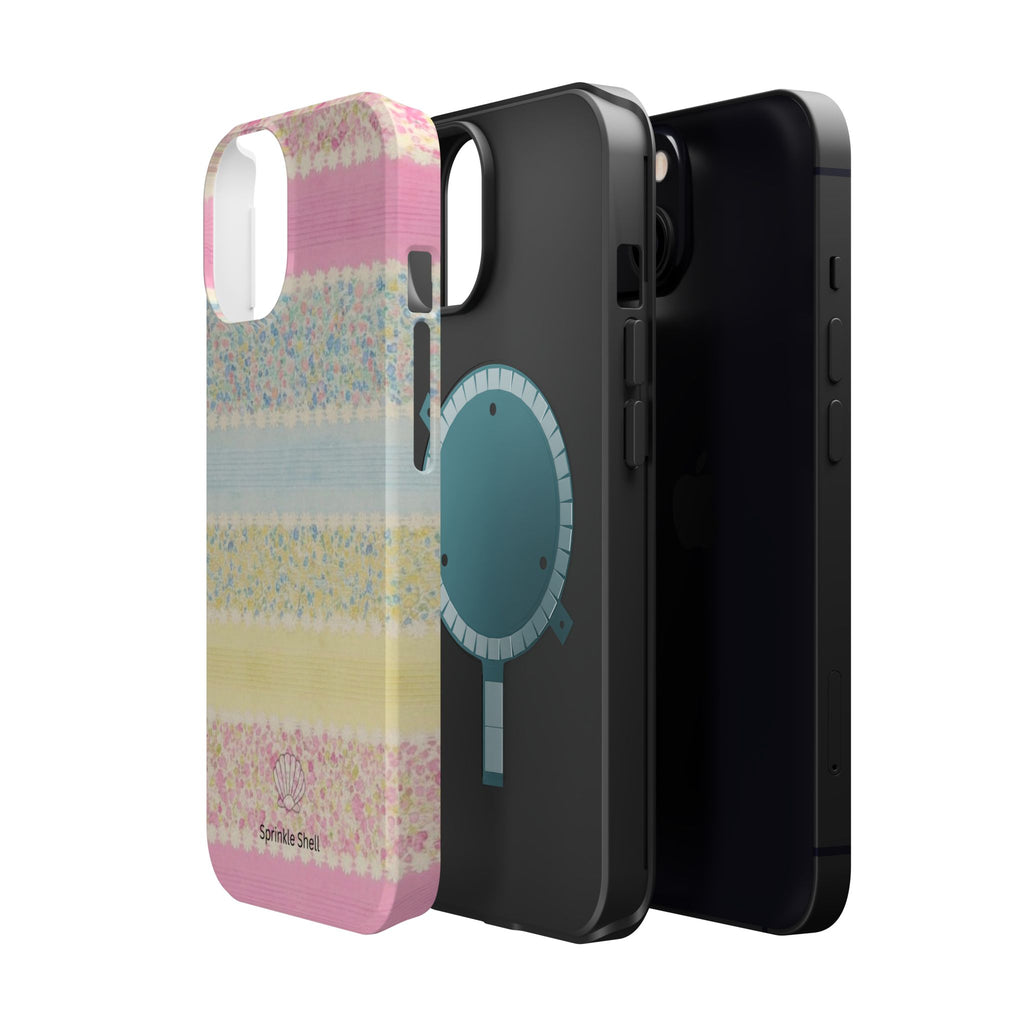 MagSafe pastel floral striped case