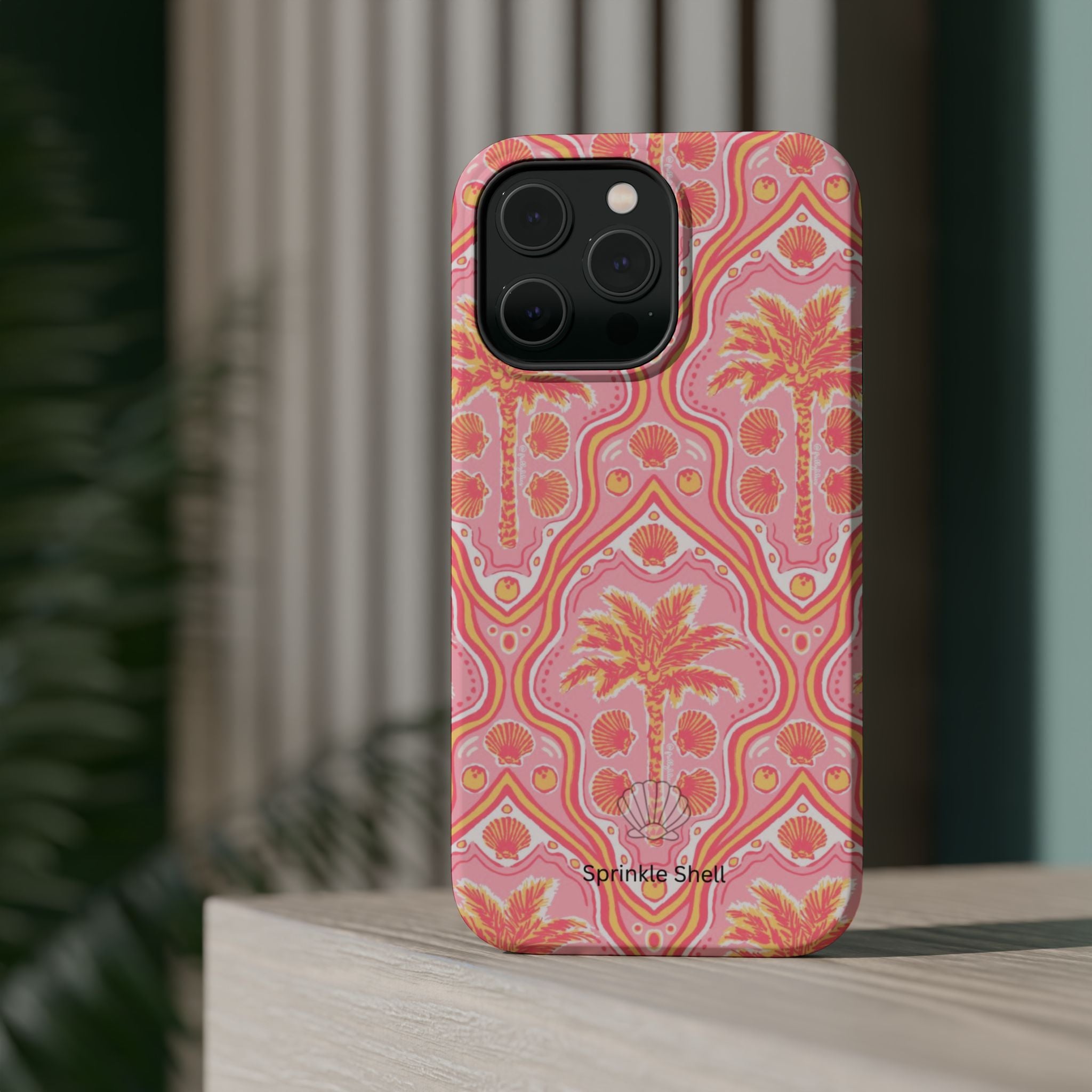 MagSafe pink pink summer palm tree case