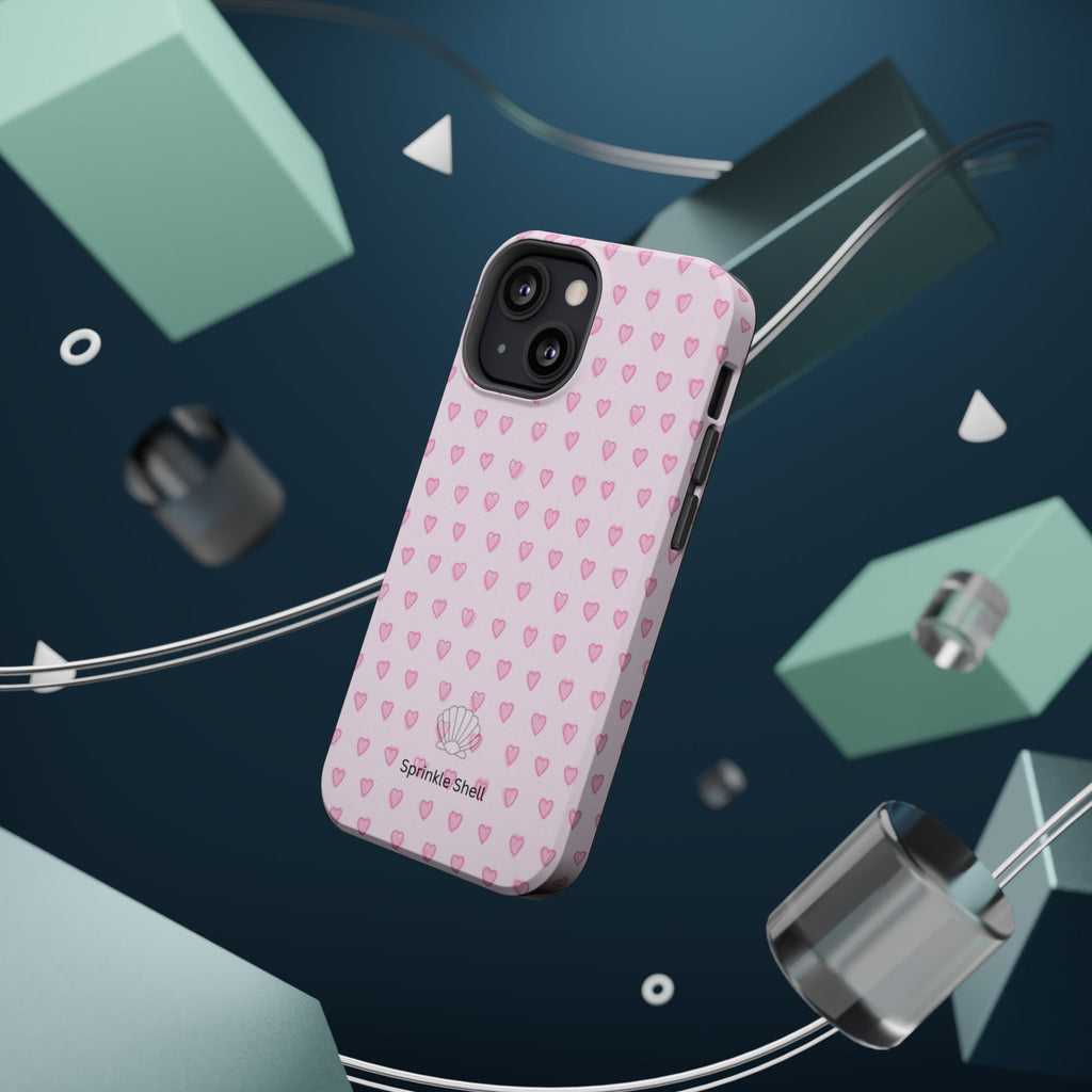 MagSafe pink hearts case