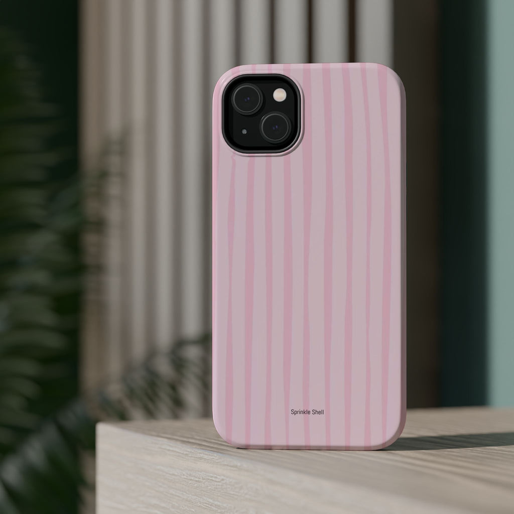 MagSafe pink uneven lines case