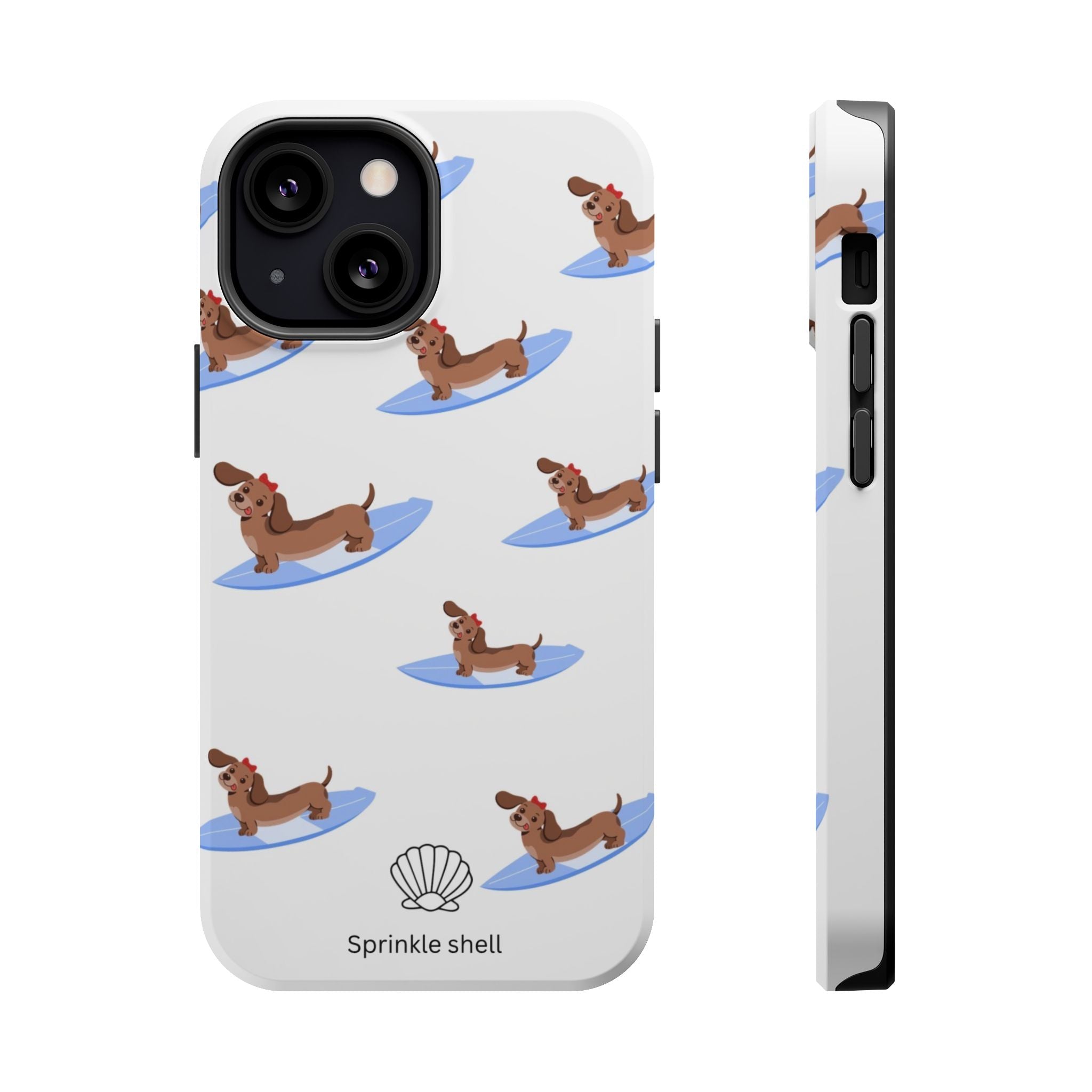 MagSafe surfing dachsund phone case