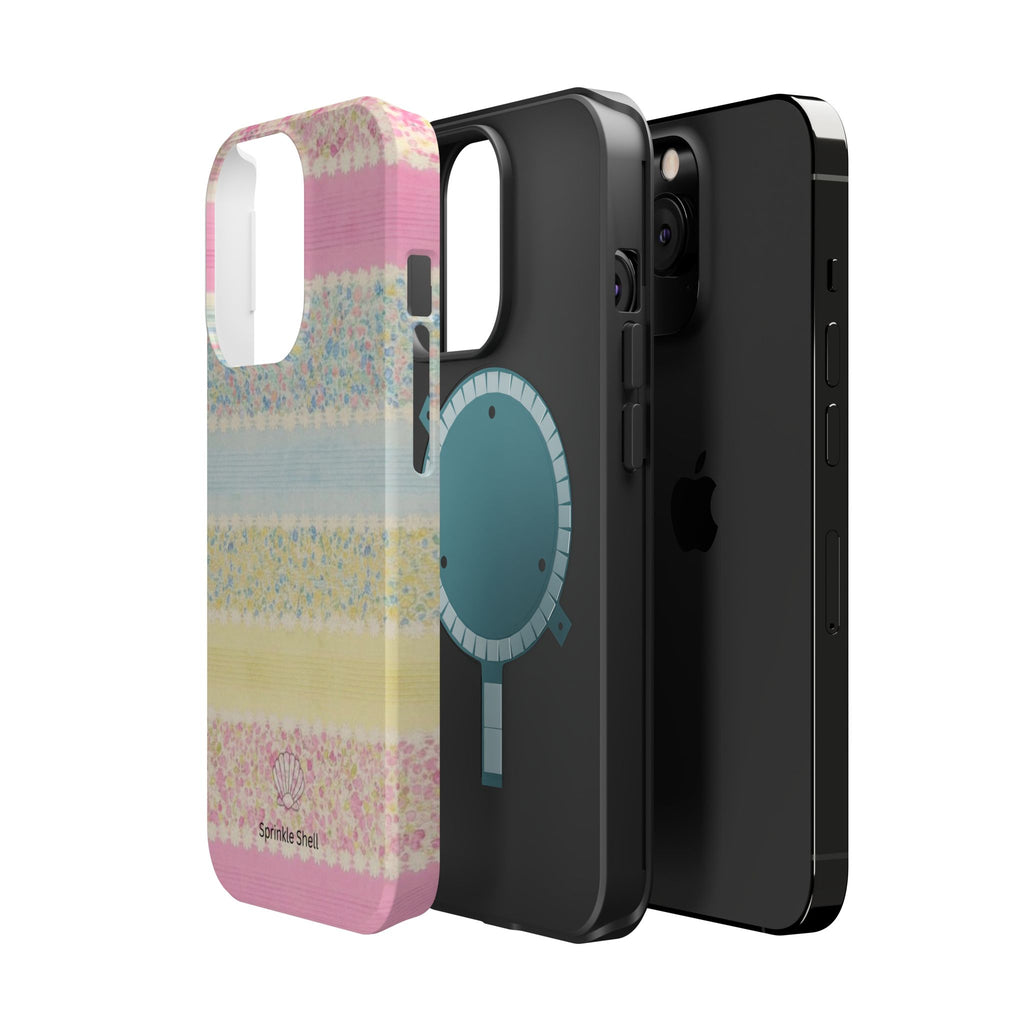MagSafe pastel floral striped case