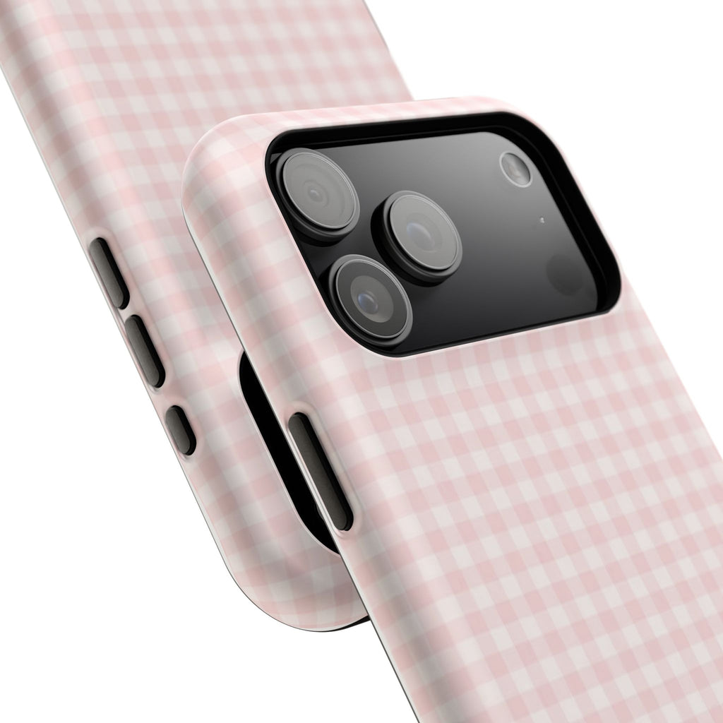 MagSafe light pink plaid case