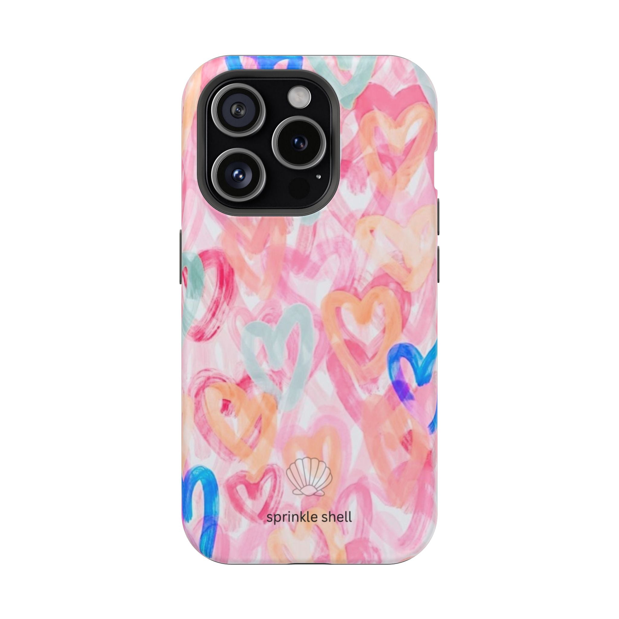 MagSafe rainbow hearts case
