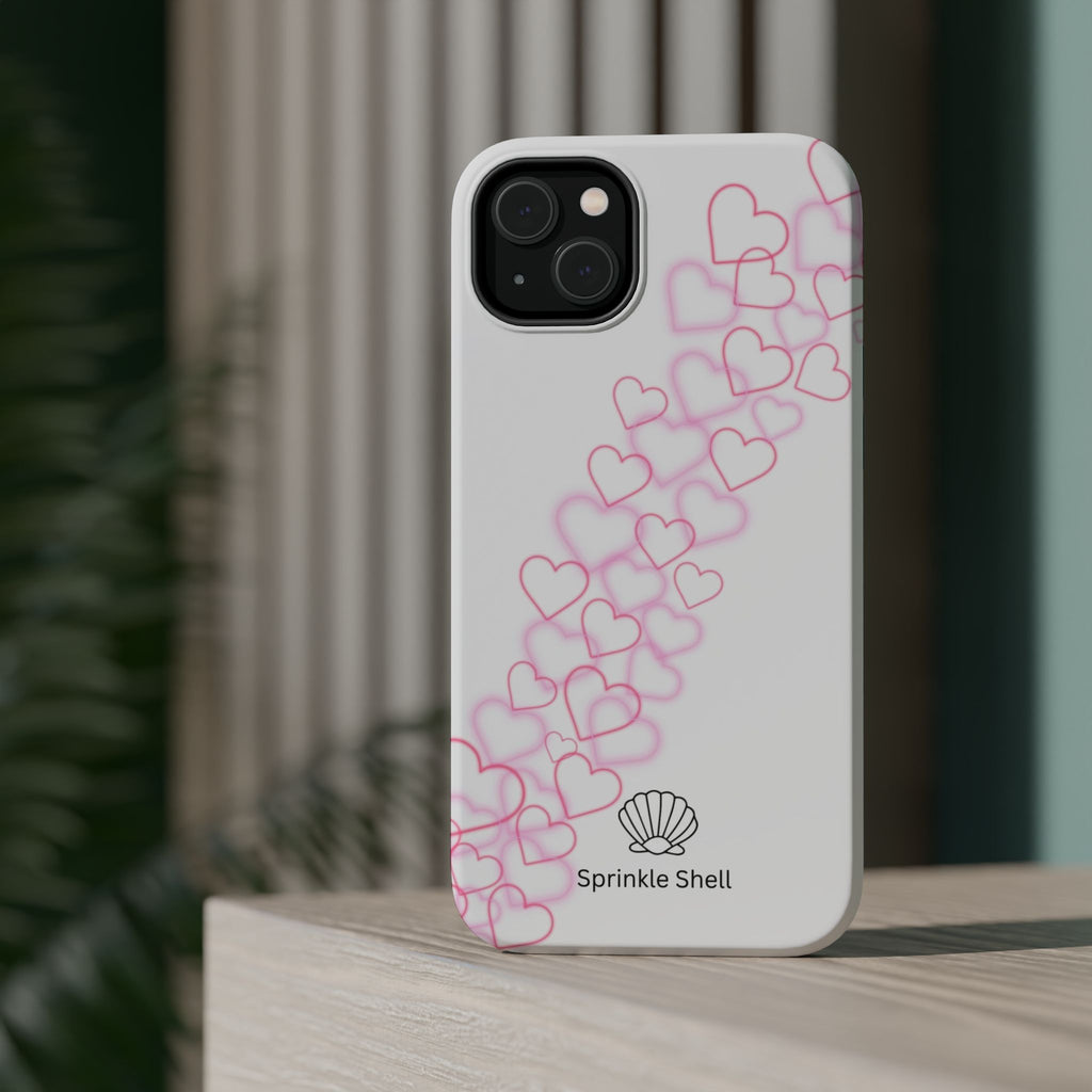 MagSafe pink hearts phone case