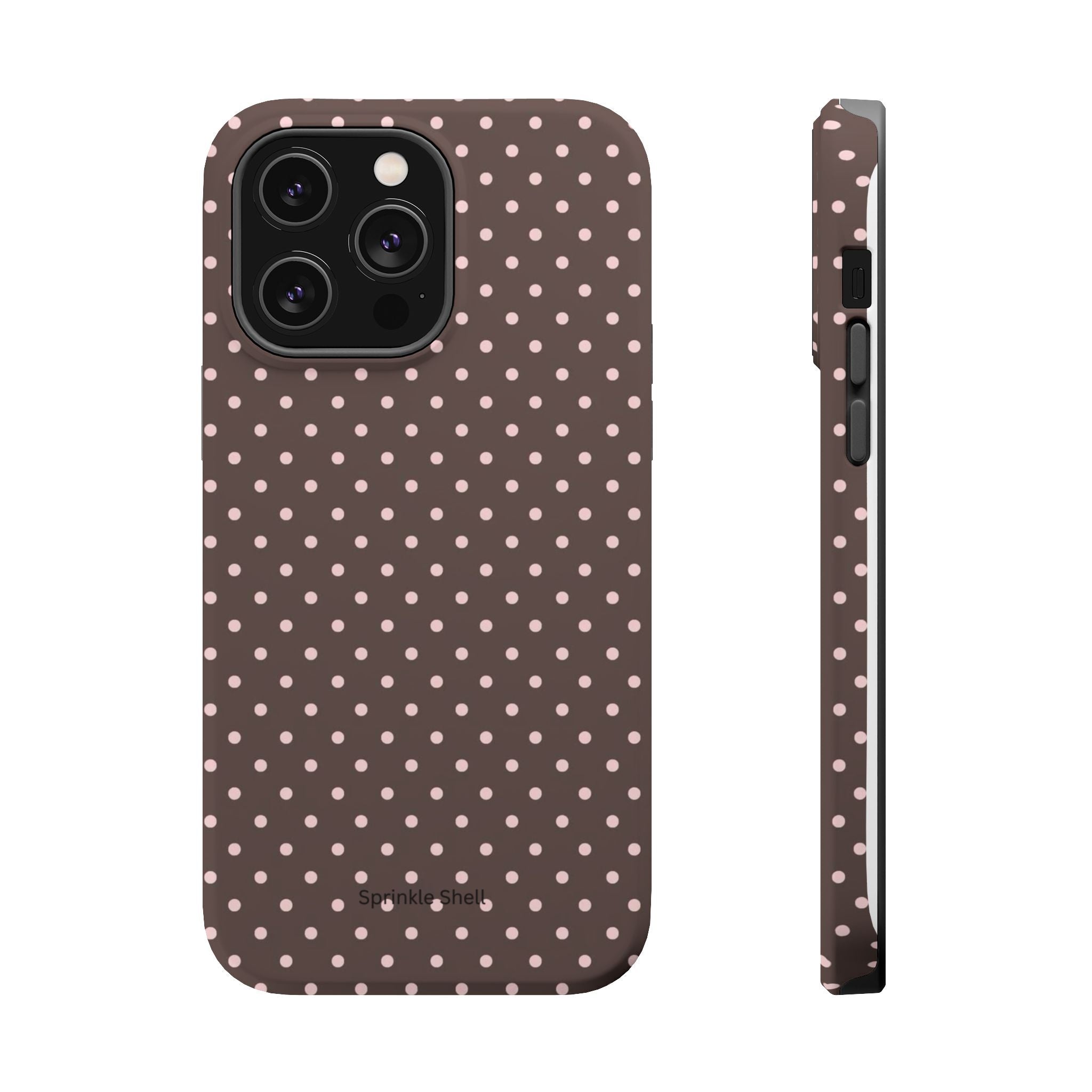 MagSafe Brown And Pink Polkadot Iphone Case