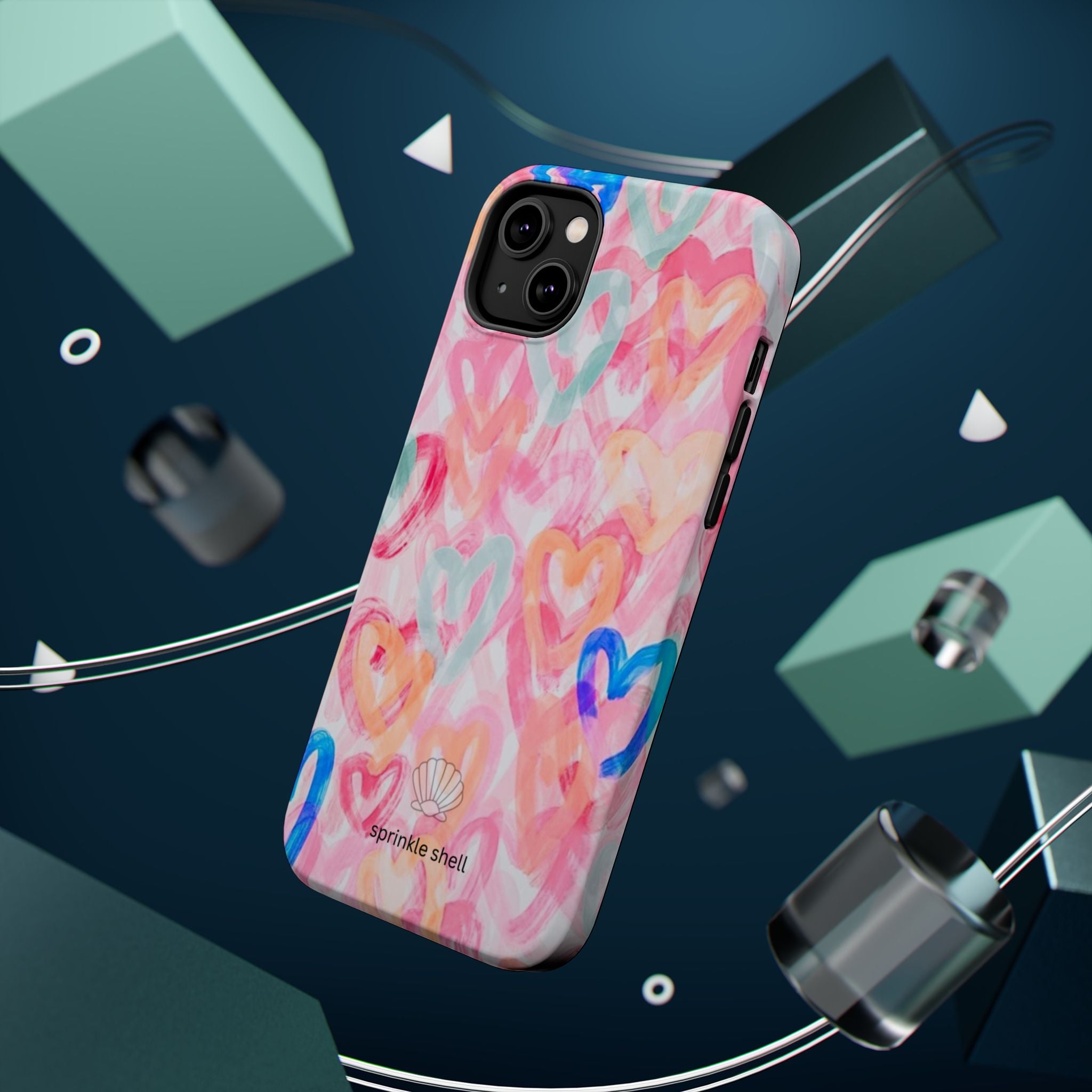 MagSafe rainbow hearts case