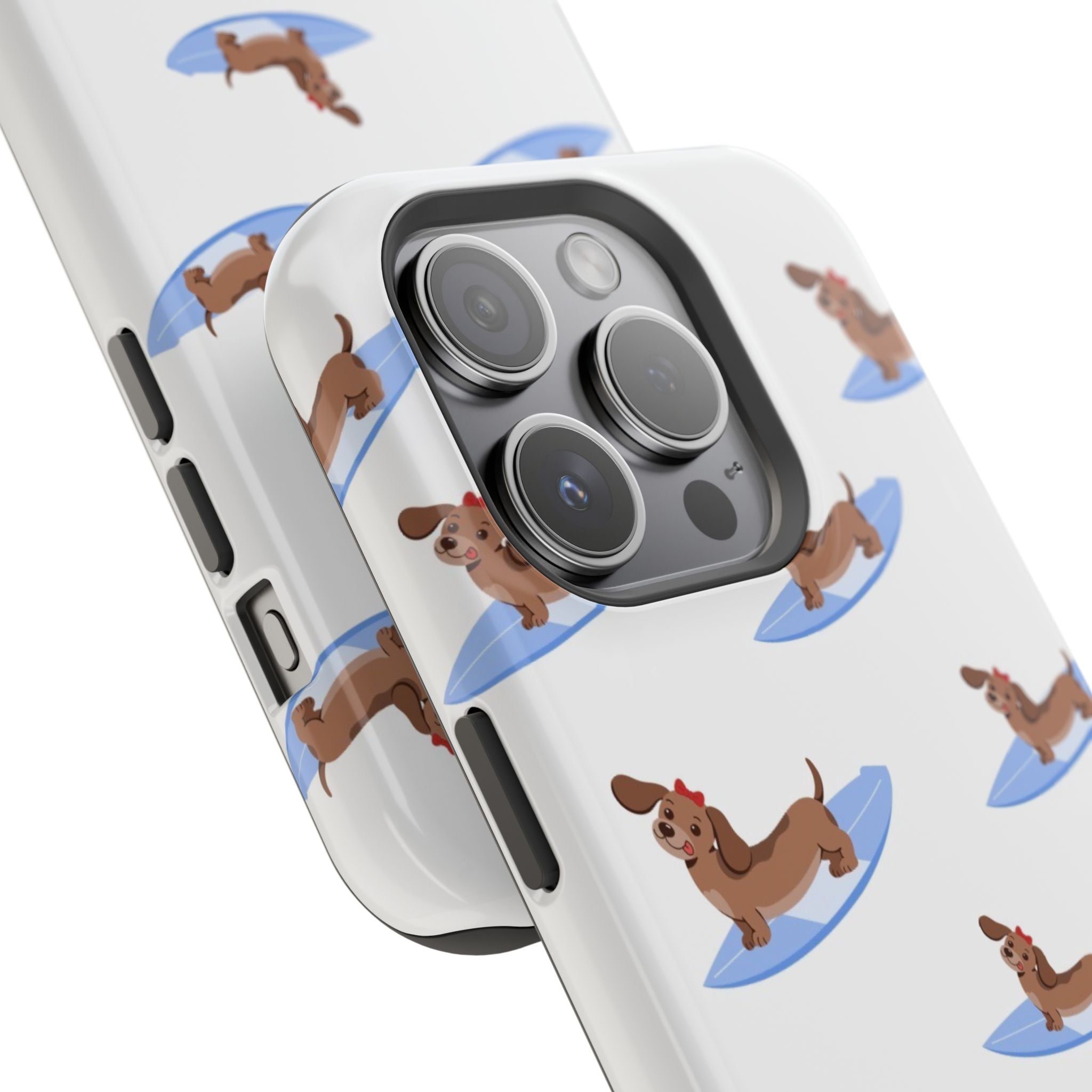 MagSafe surfing dachsund phone case