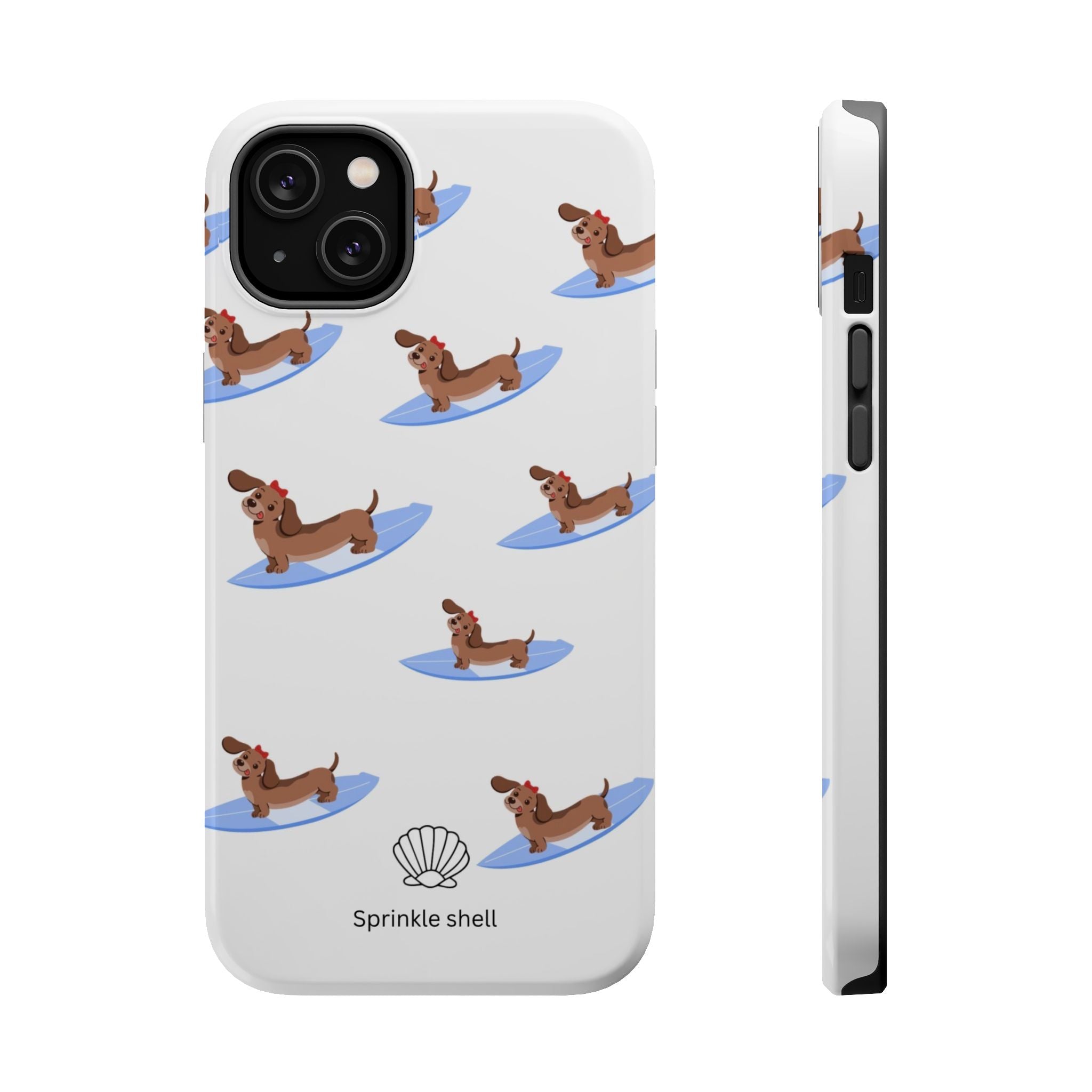 MagSafe surfing dachsund phone case