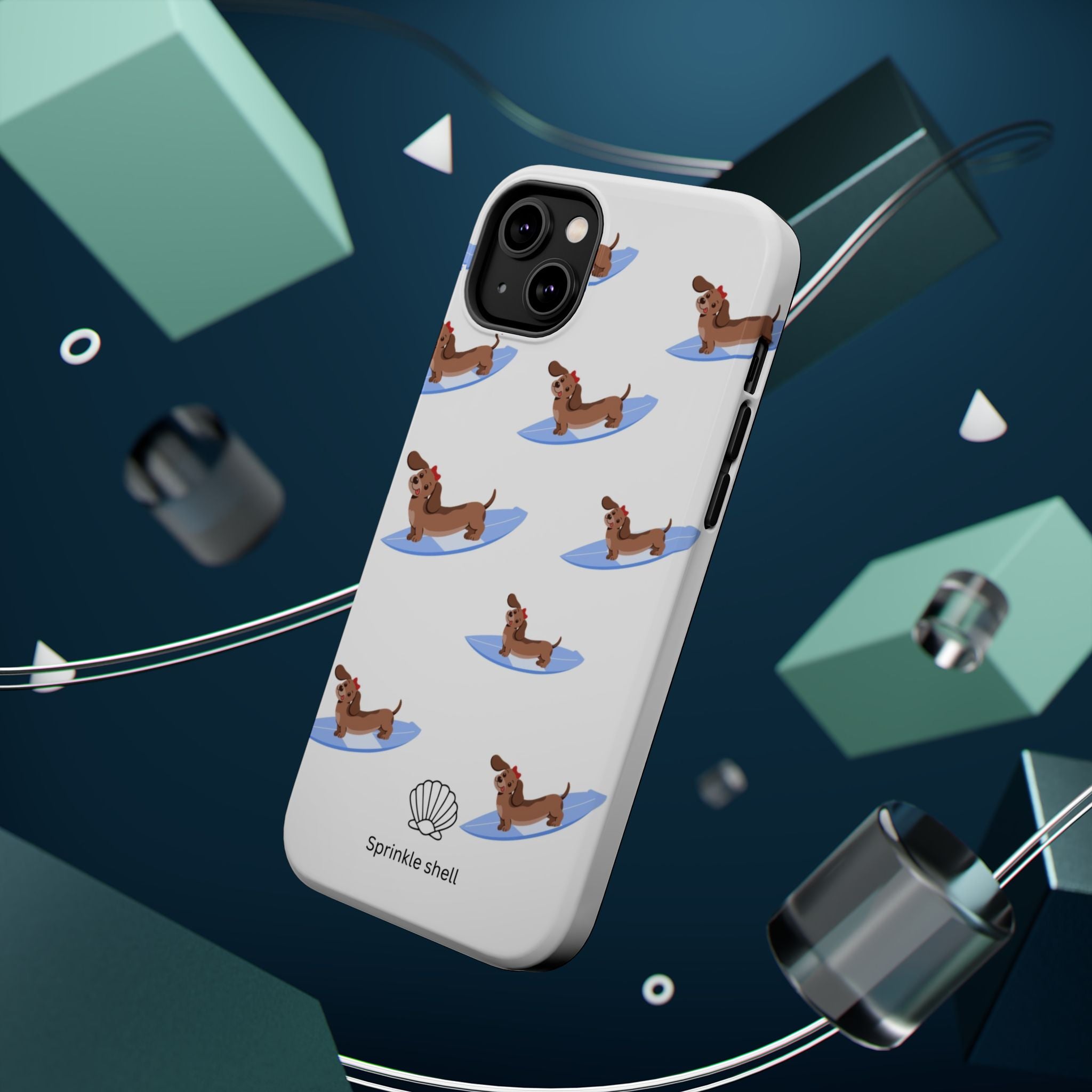 MagSafe surfing dachsund phone case