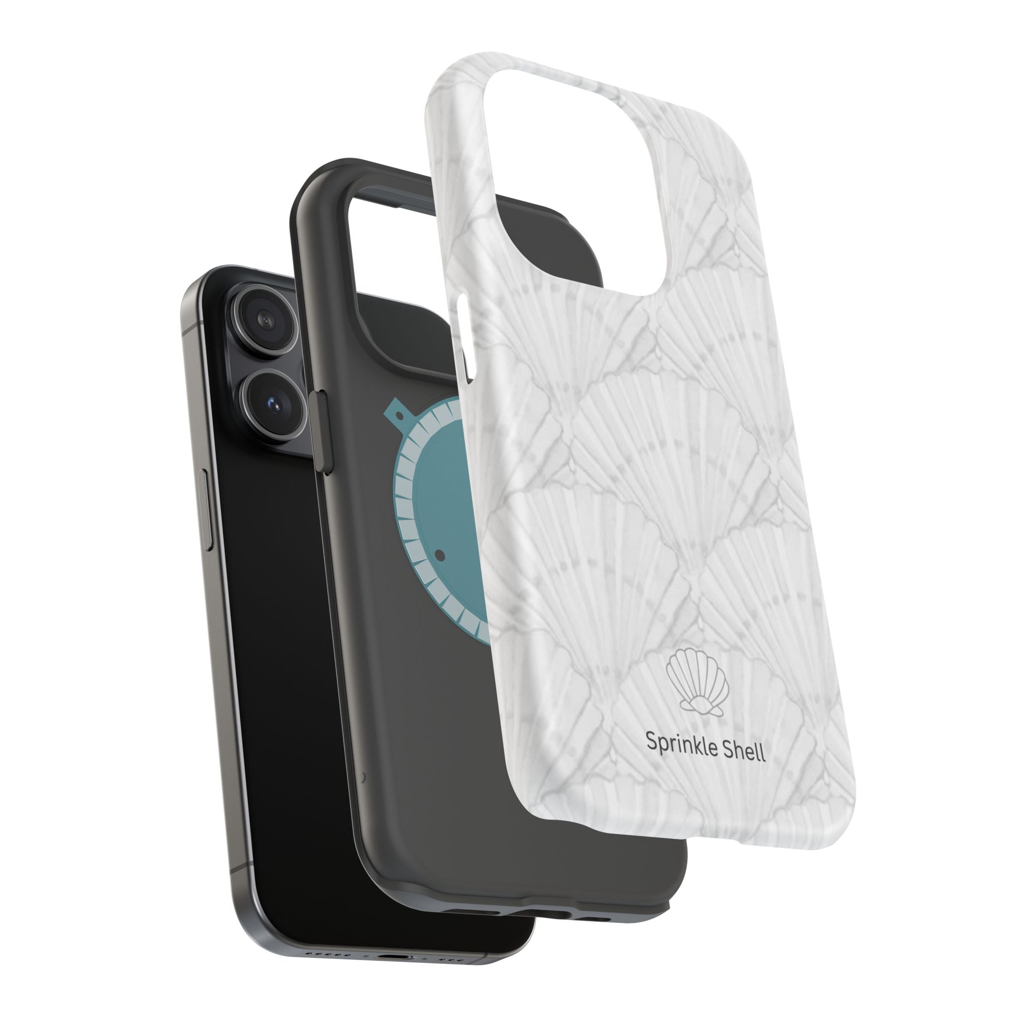 Shell-Pattern Magnetic Impact Phone Case — Protective Modular iPhone Cover