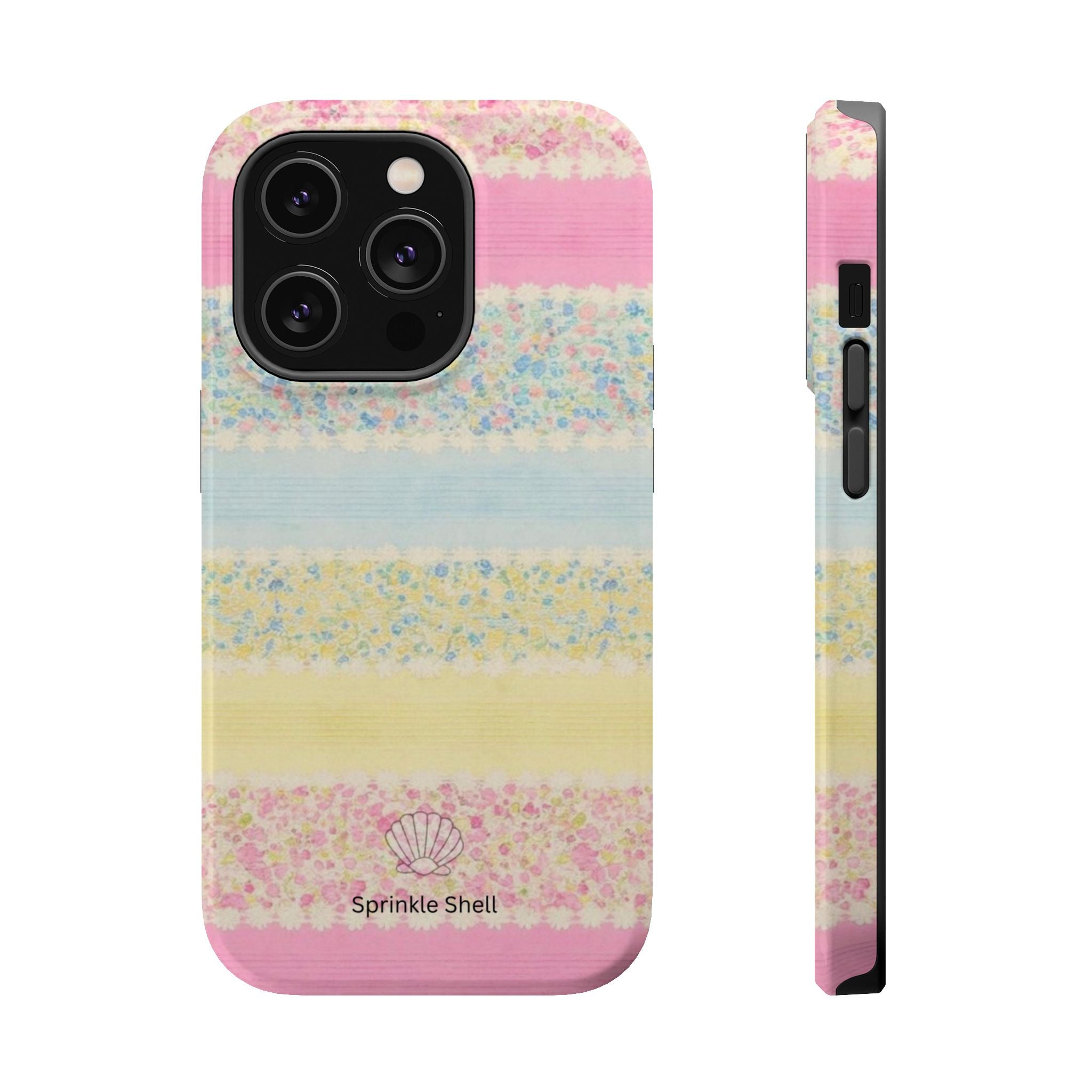MagSafe pastel floral striped case