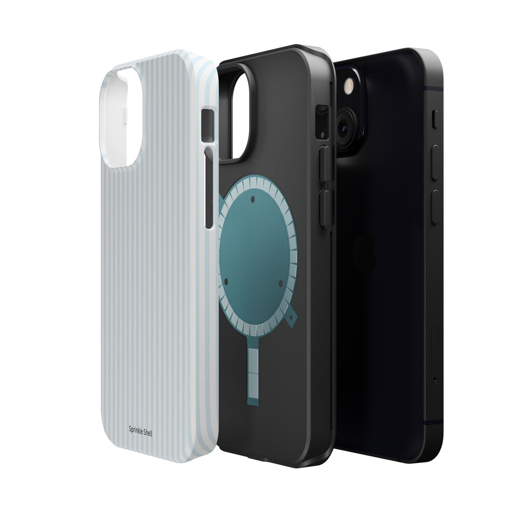 MagSafe light blue stripes iphone case