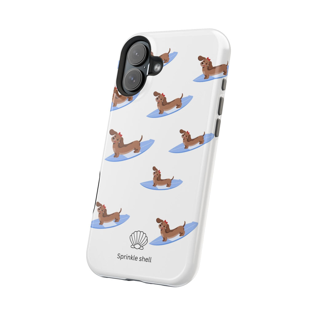 MagSafe surfing dachsund phone case