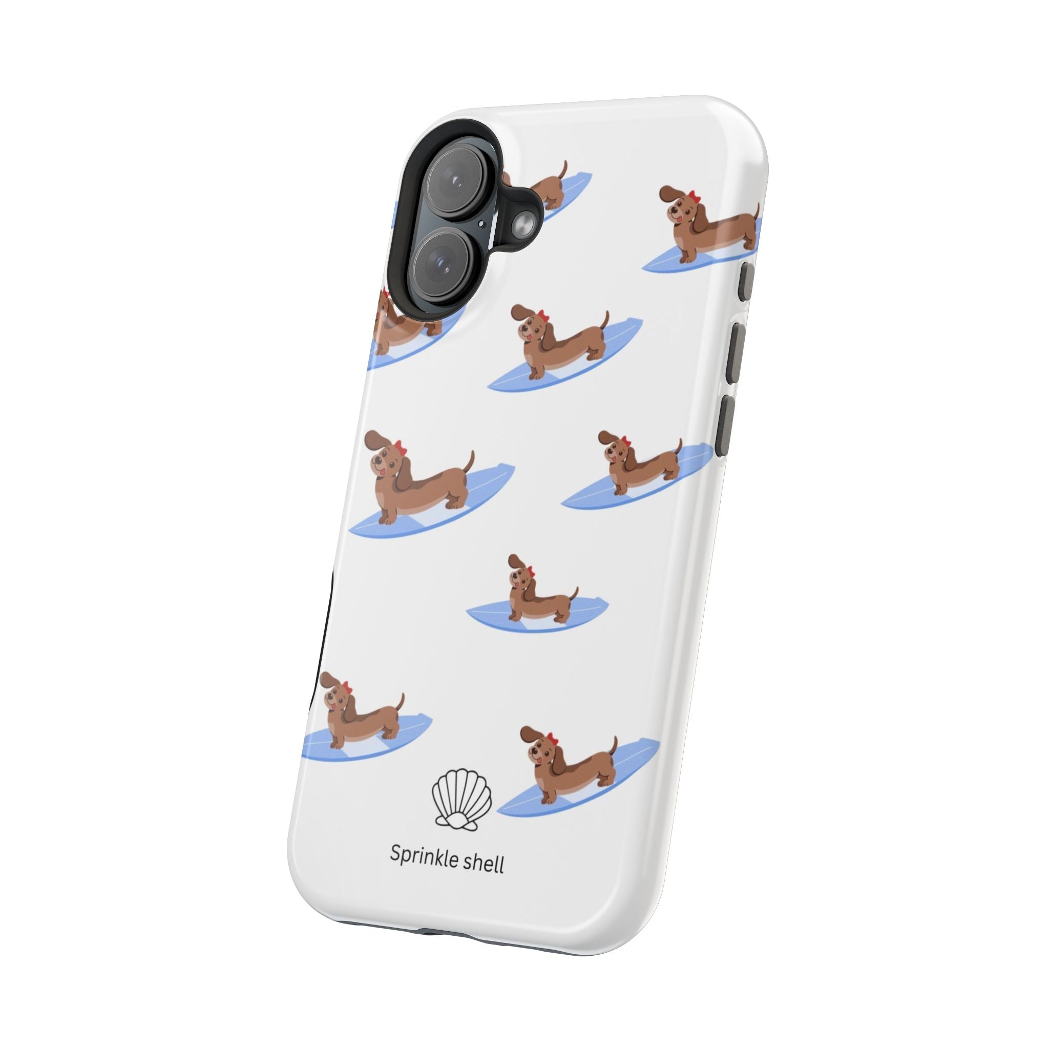 MagSafe surfing dachsund phone case