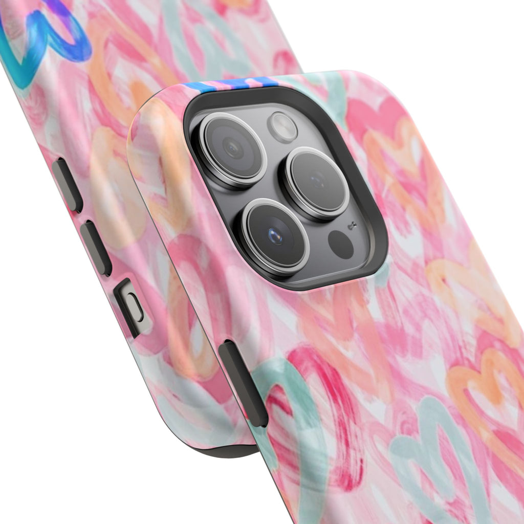 MagSafe rainbow hearts case