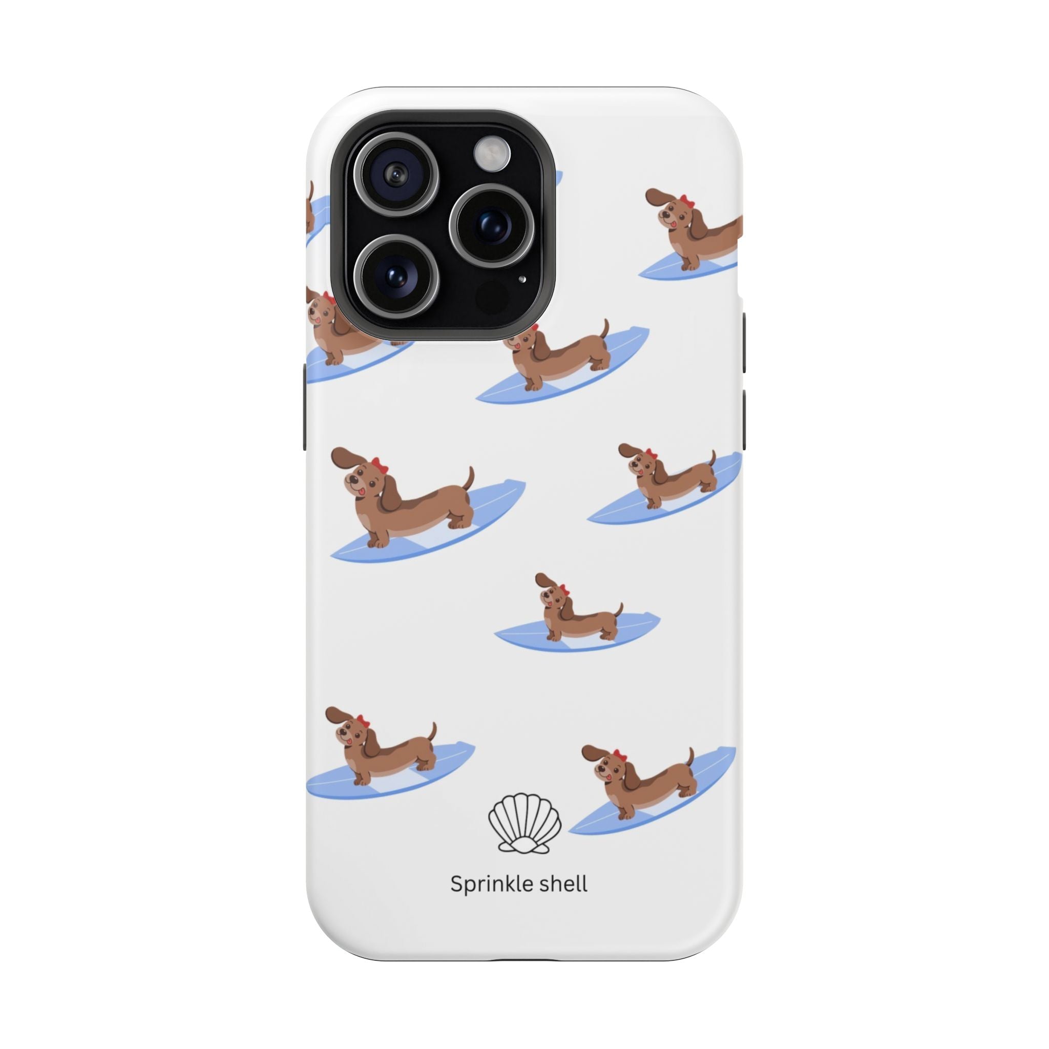 MagSafe surfing dachsund phone case