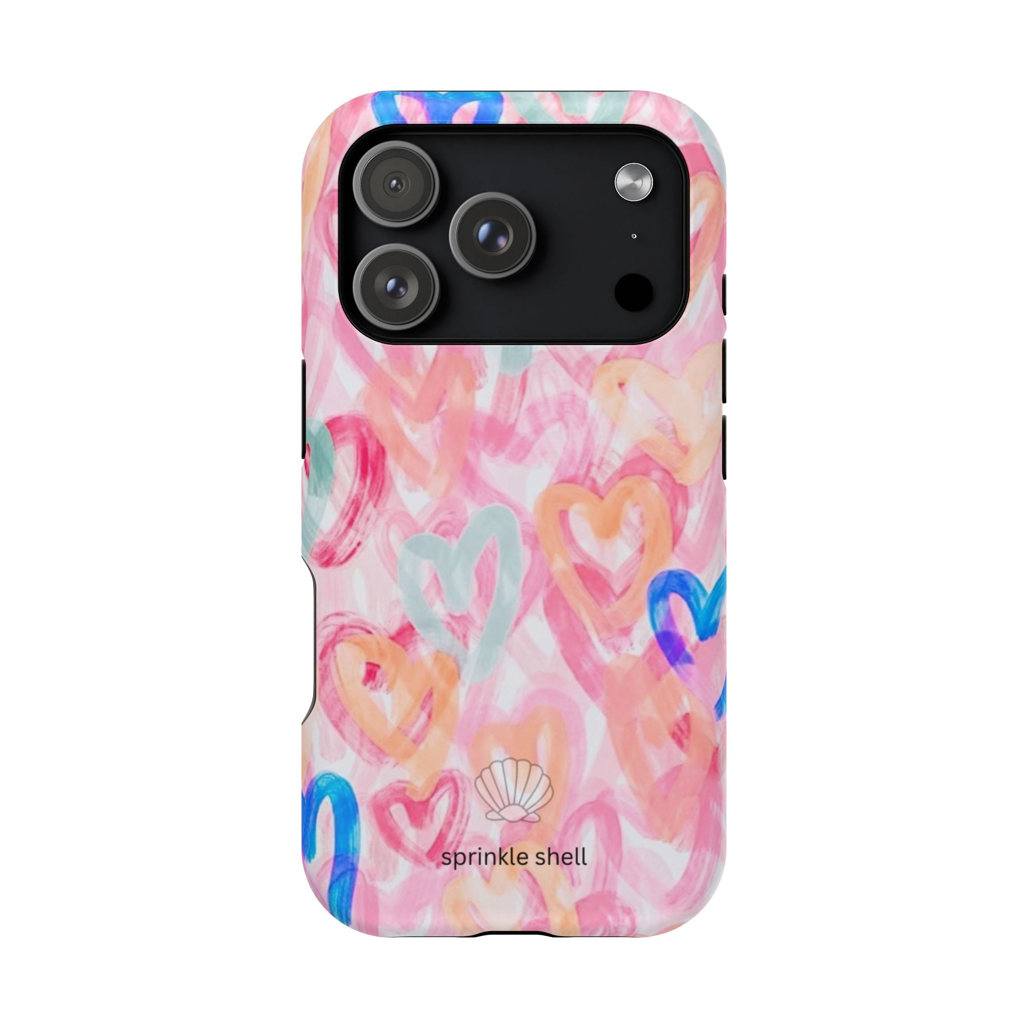 MagSafe rainbow hearts case