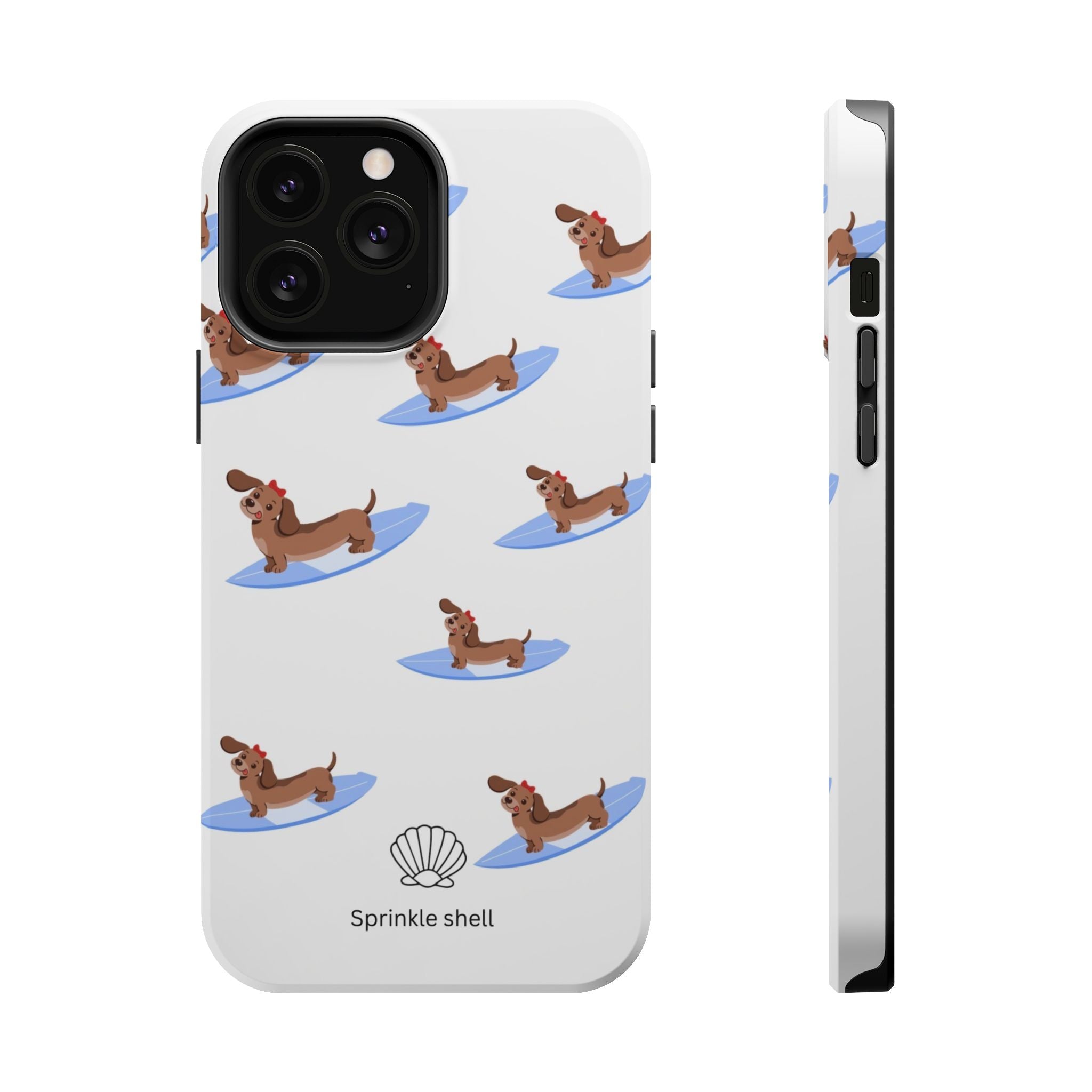MagSafe surfing dachsund phone case