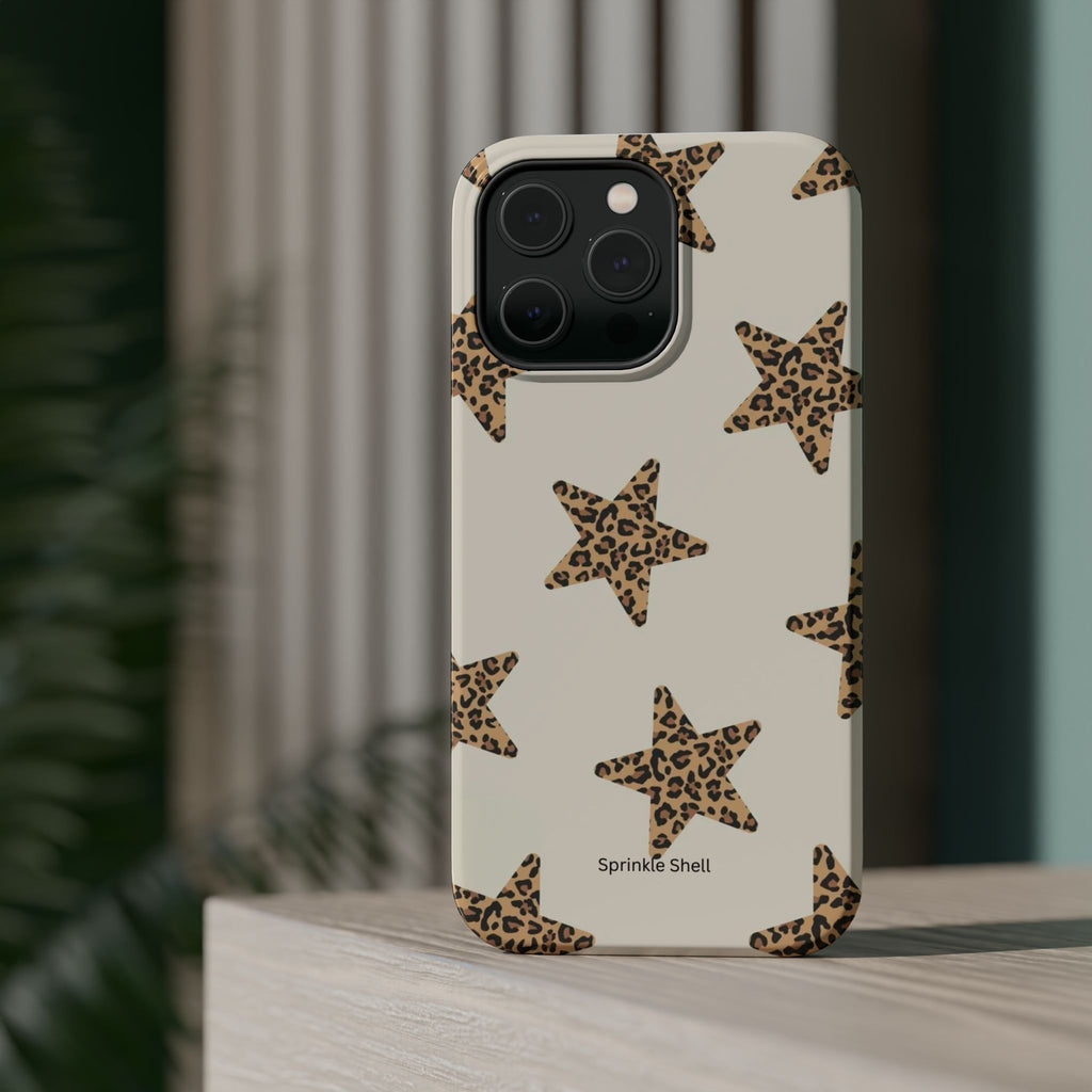 MagSafe Cheetah Print Stars iPhone Case