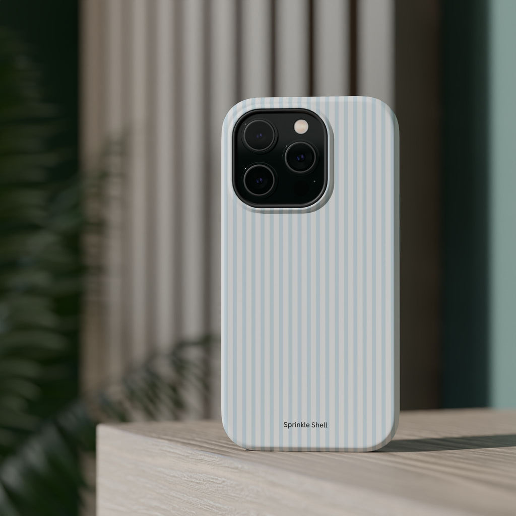 MagSafe light blue stripes iphone case
