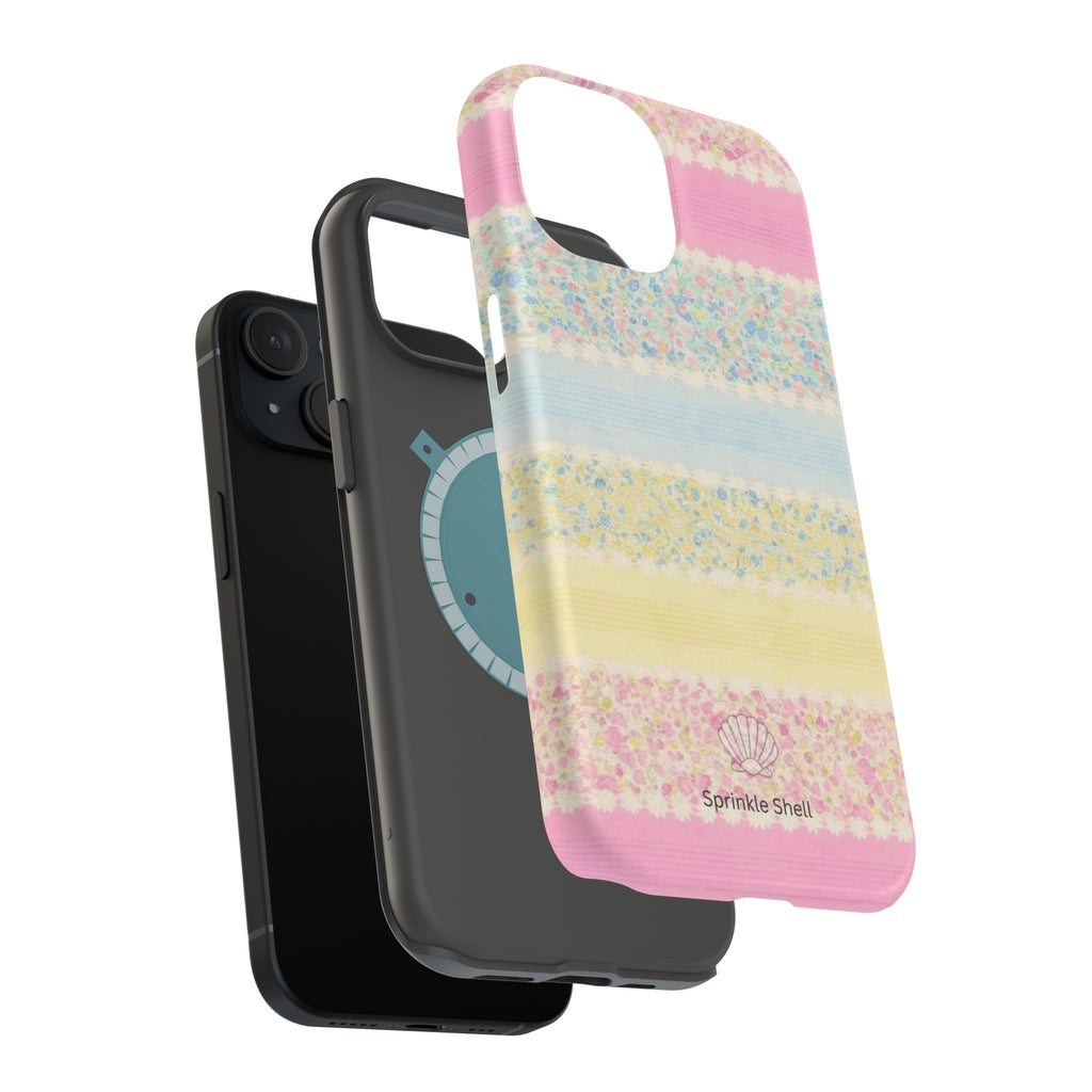 MagSafe pastel floral striped case