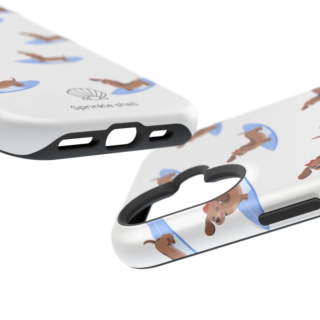 MagSafe surfing dachsund phone case
