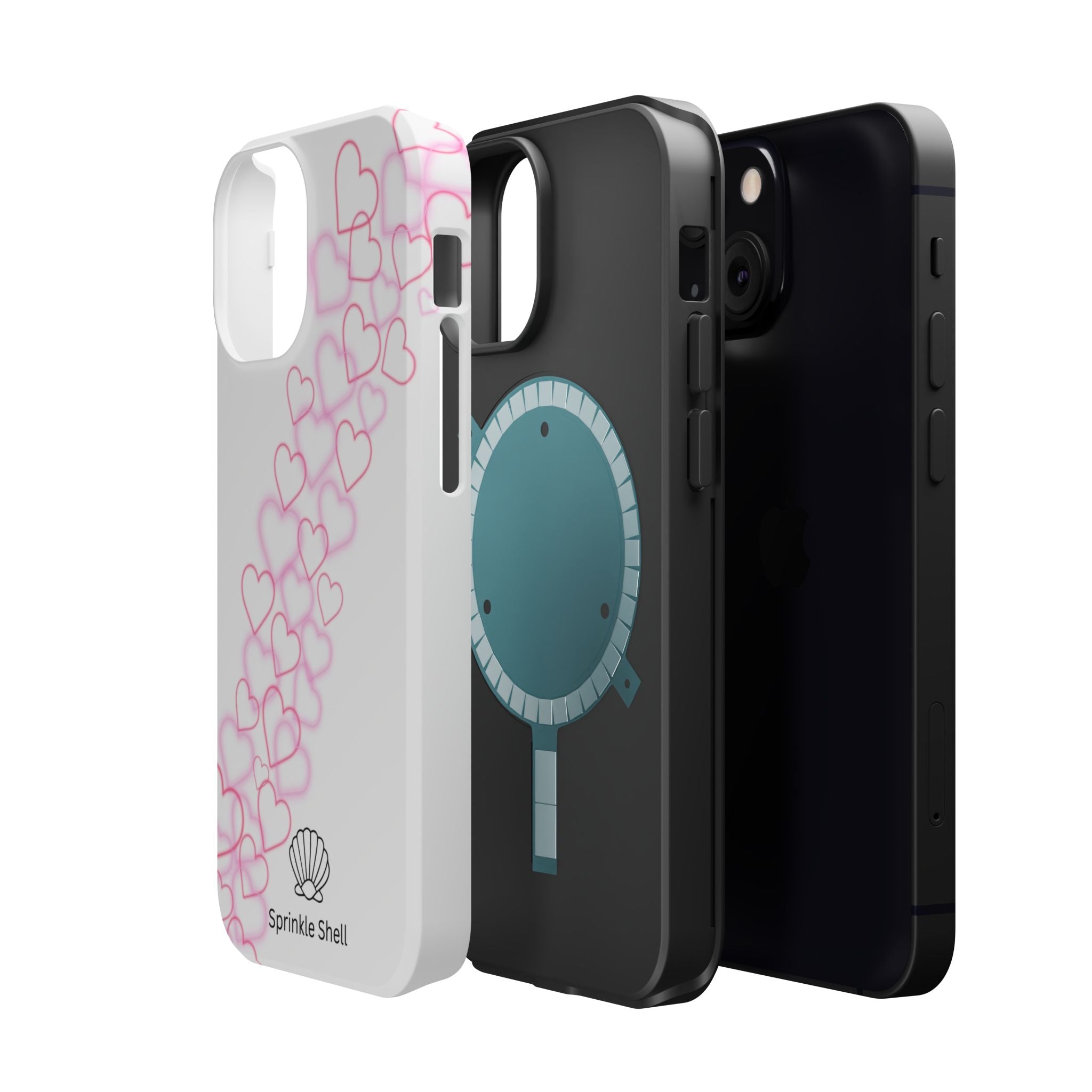 MagSafe pink hearts phone case