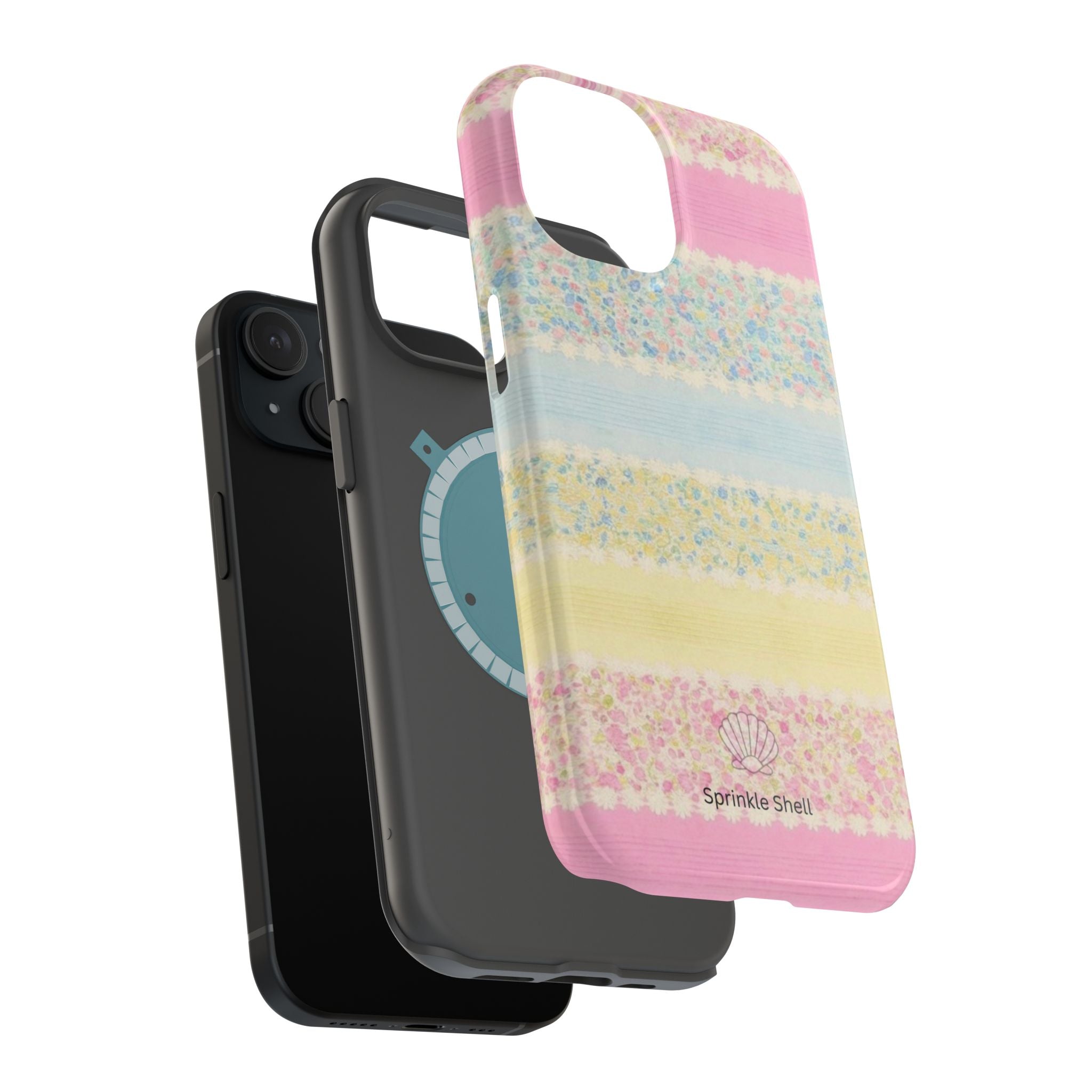 MagSafe pastel floral striped case