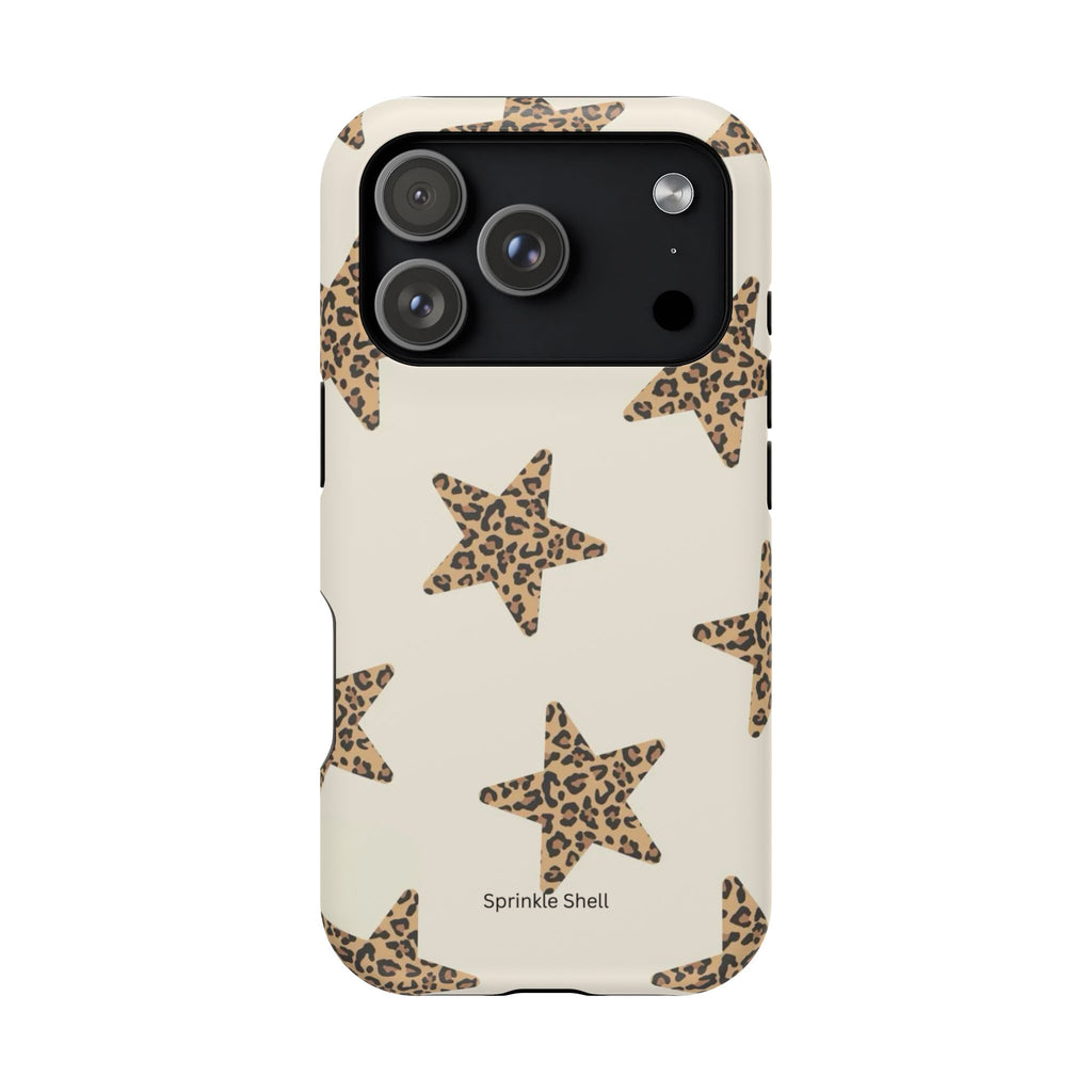 MagSafe Cheetah Print Stars iPhone Case