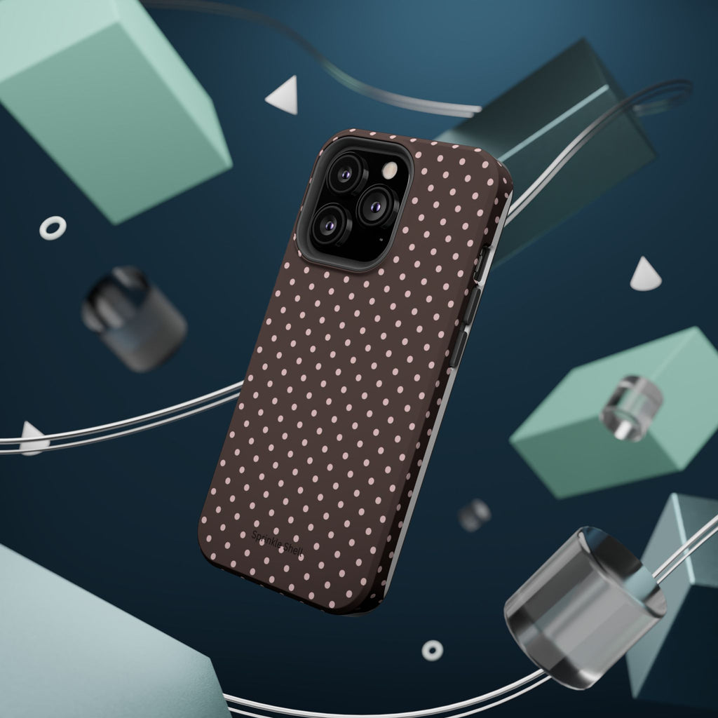 MagSafe Brown And Pink Polkadot Iphone Case