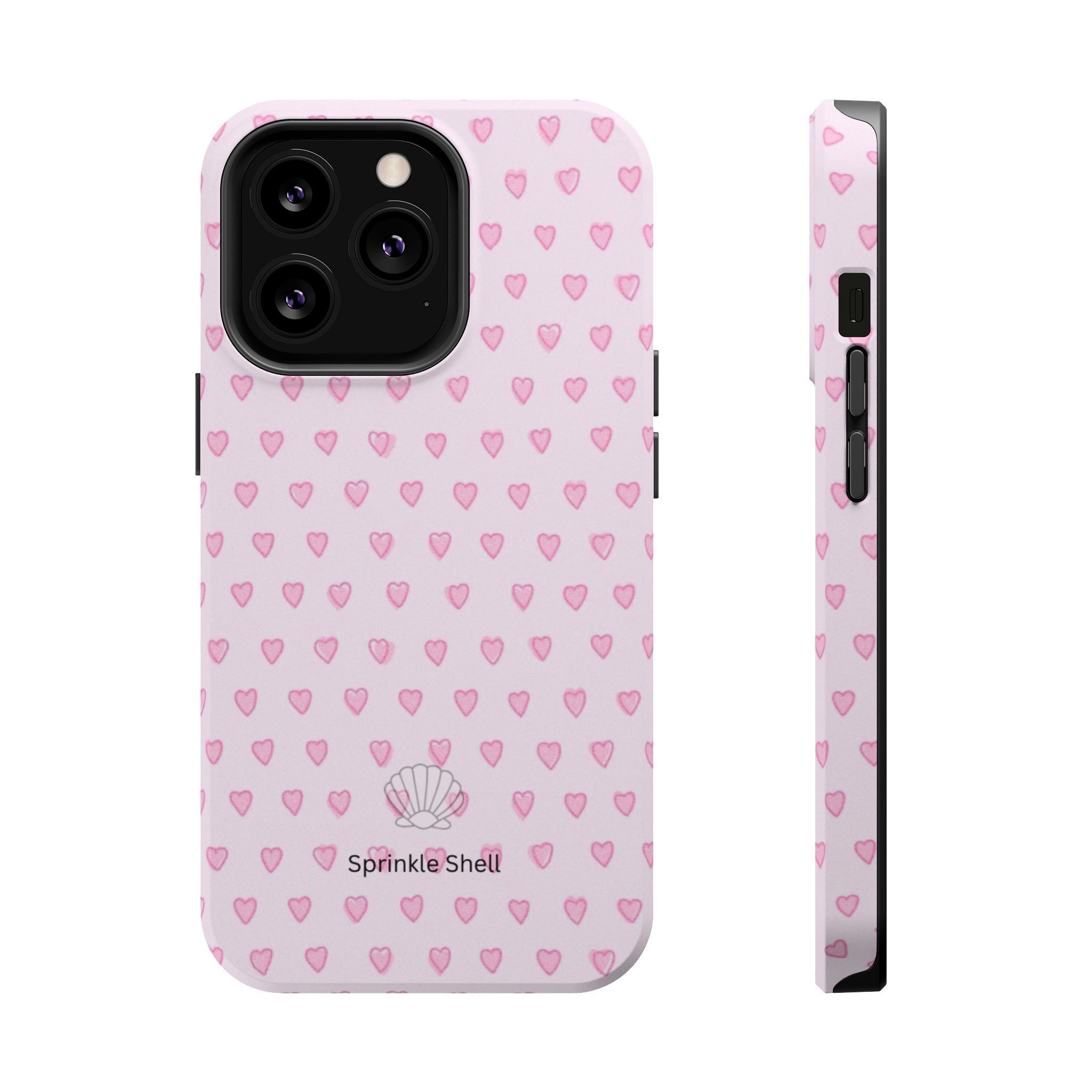 MagSafe pink hearts case