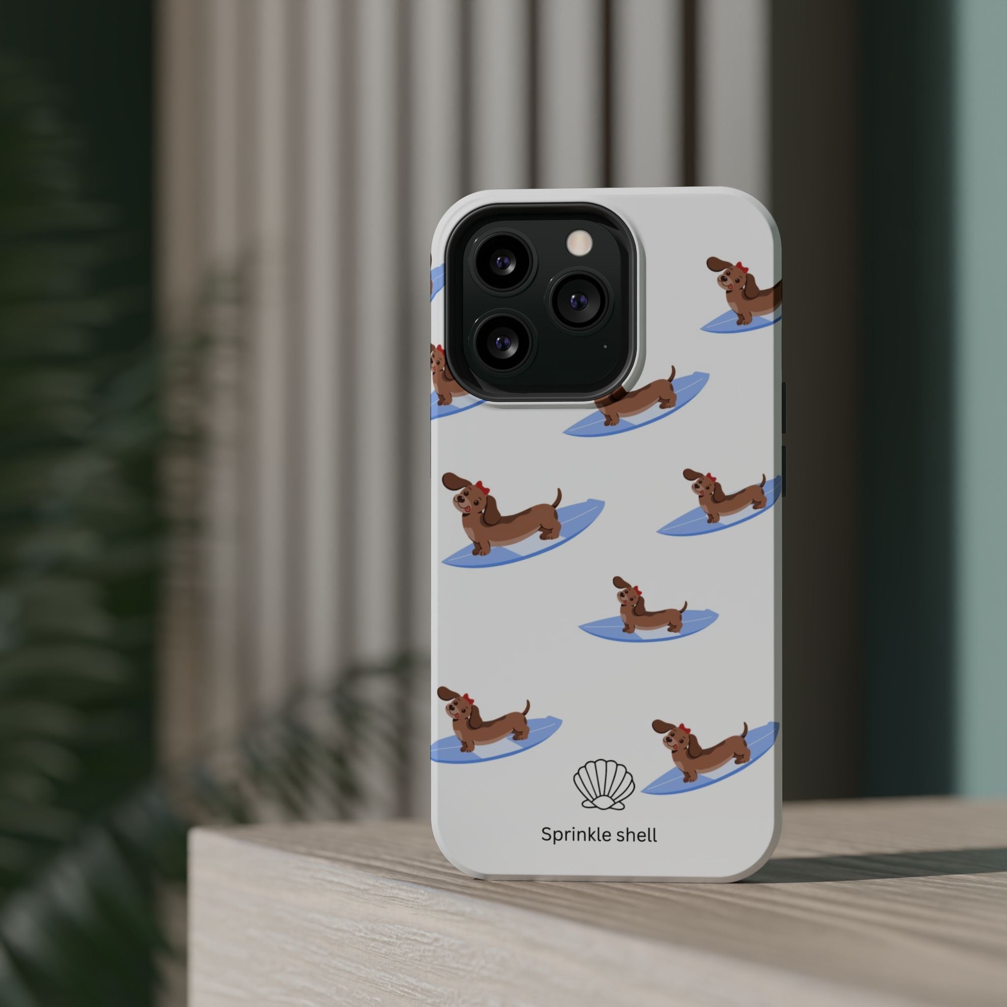 MagSafe surfing dachsund phone case