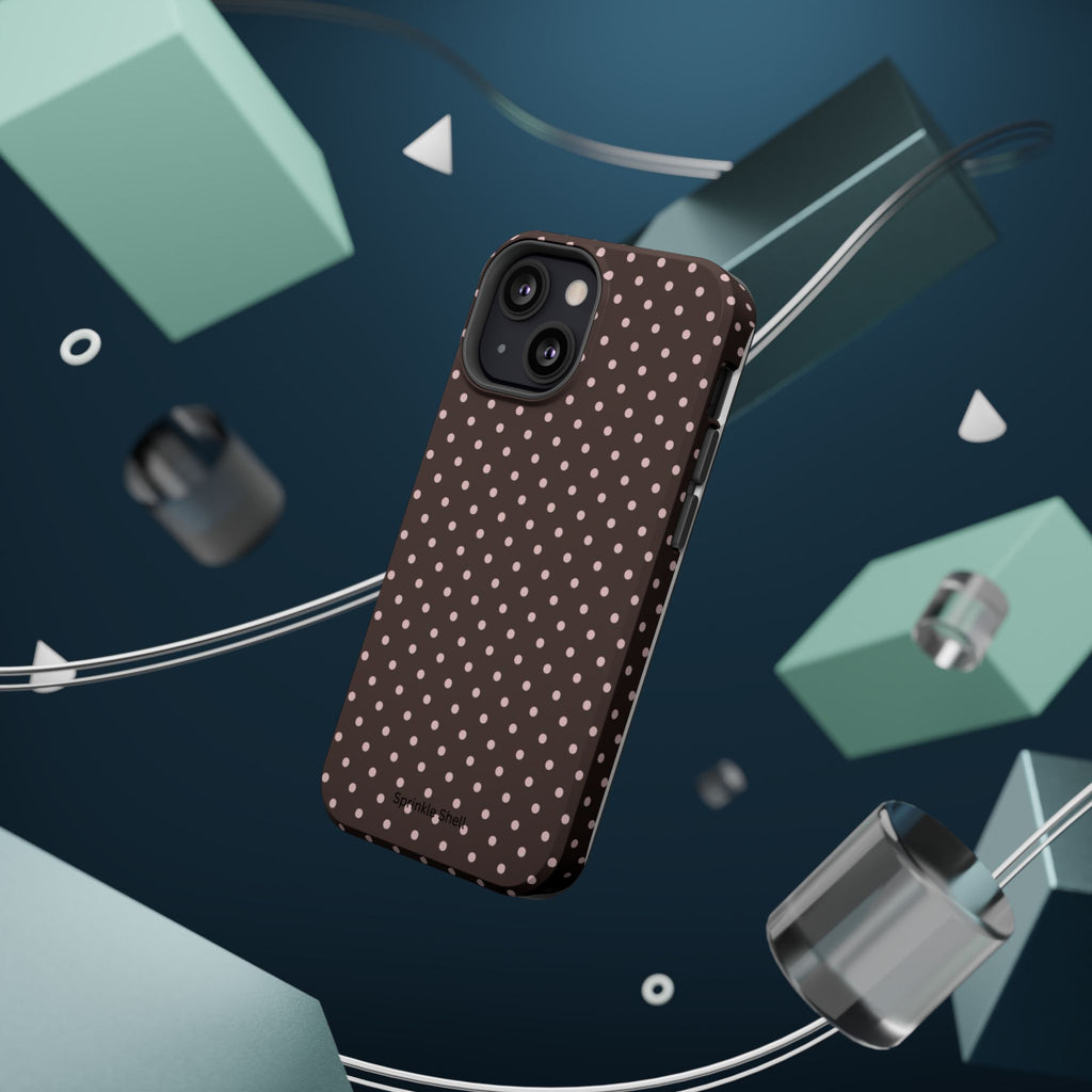 MagSafe Brown And Pink Polkadot Iphone Case