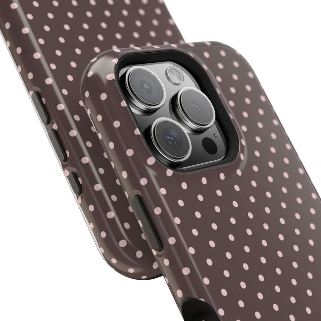 MagSafe Brown And Pink Polkadot Iphone Case