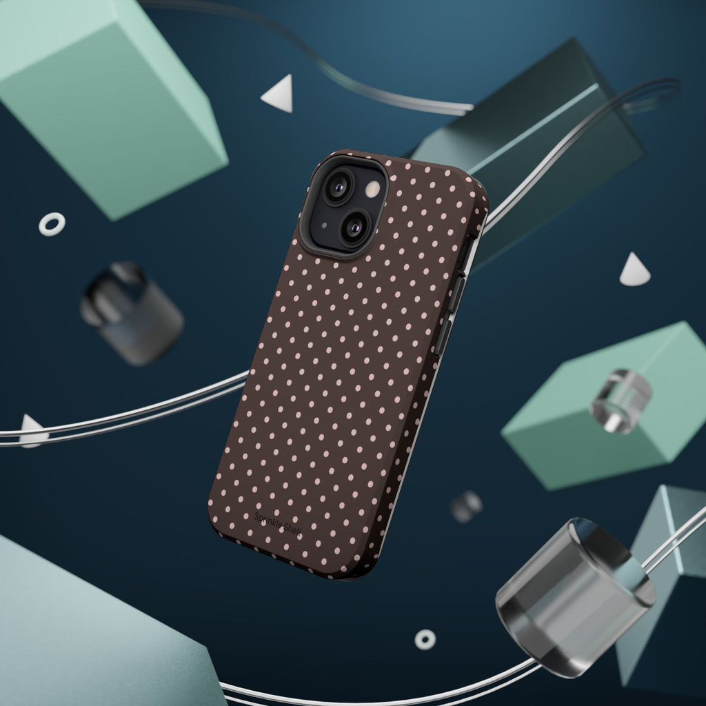 MagSafe Brown And Pink Polkadot Iphone Case