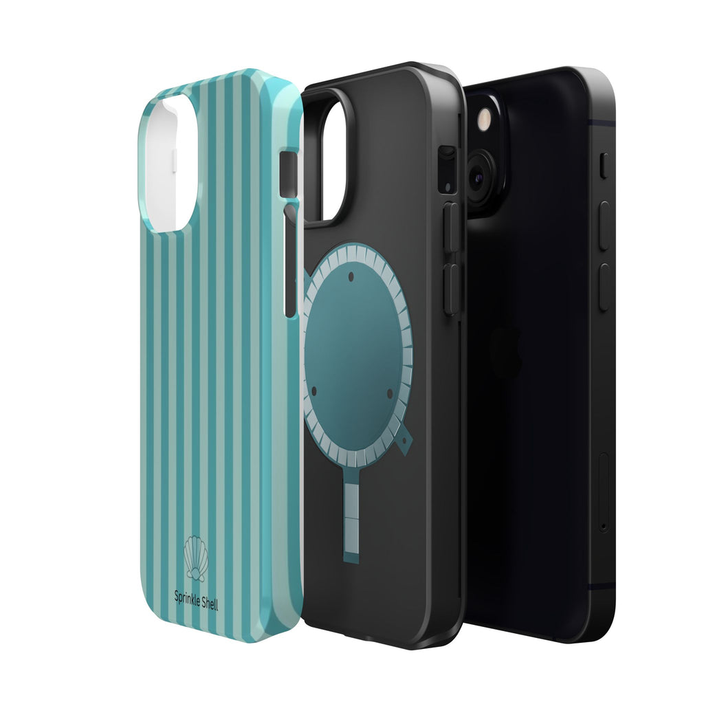 MagSafe teal striped case