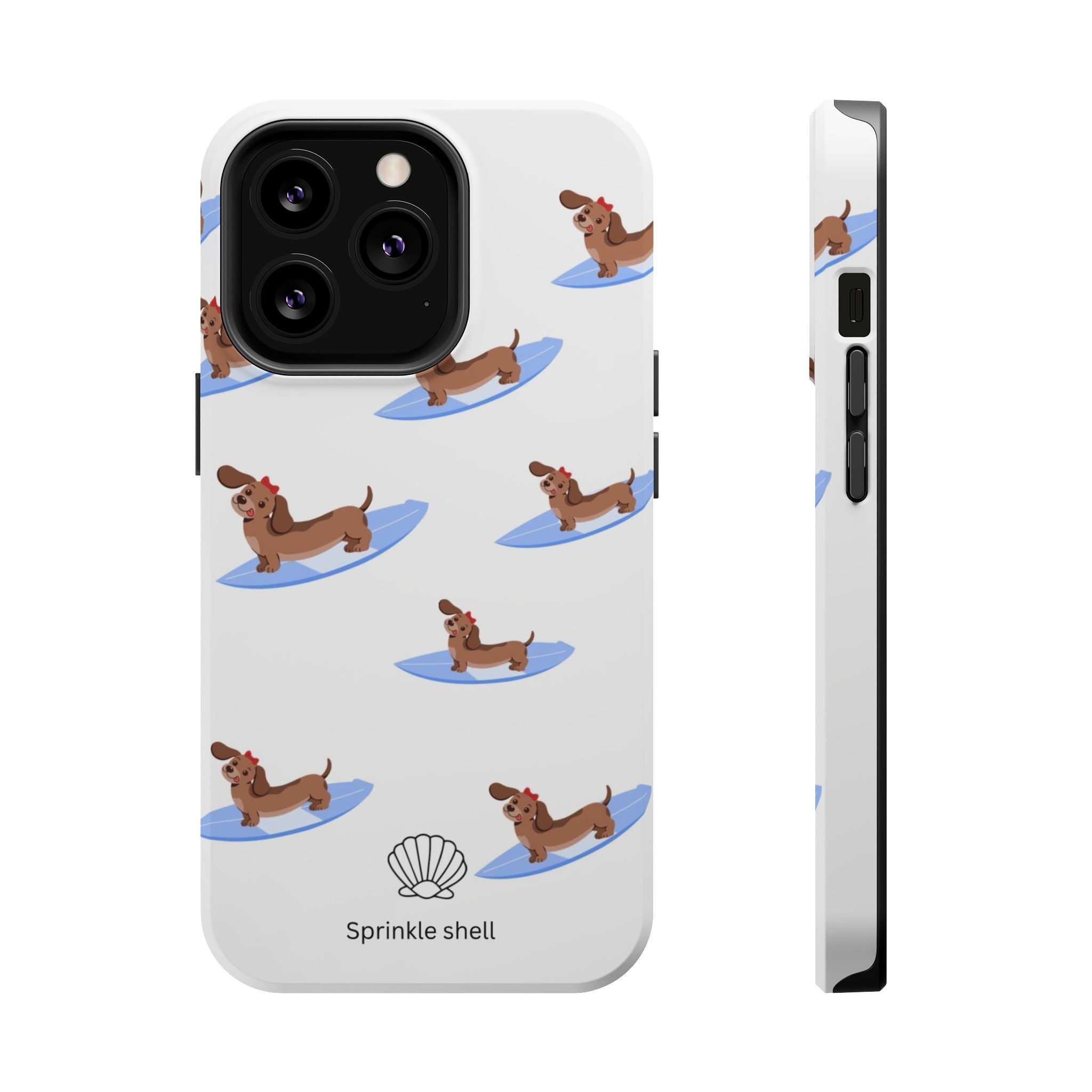 MagSafe surfing dachsund phone case