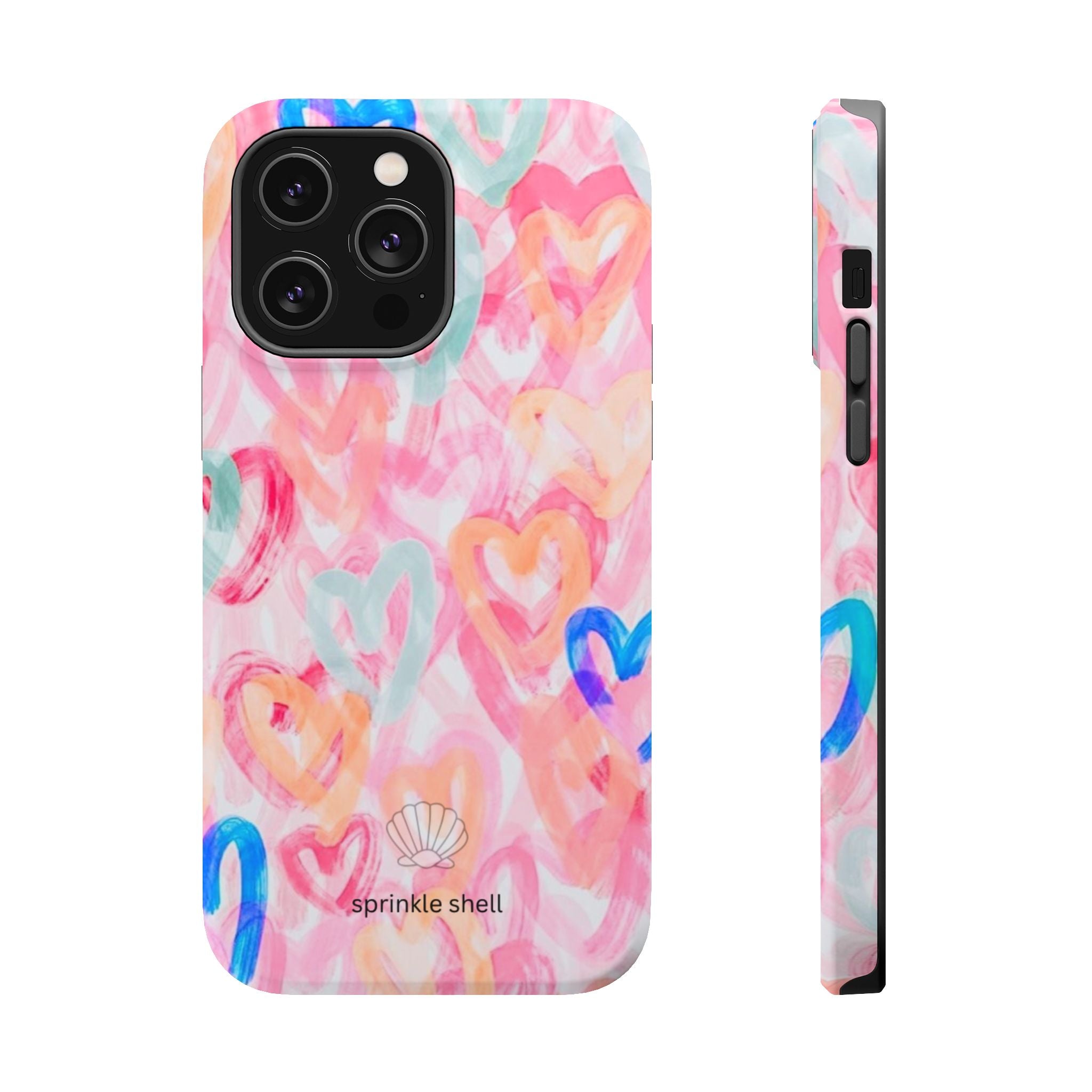 MagSafe rainbow hearts case