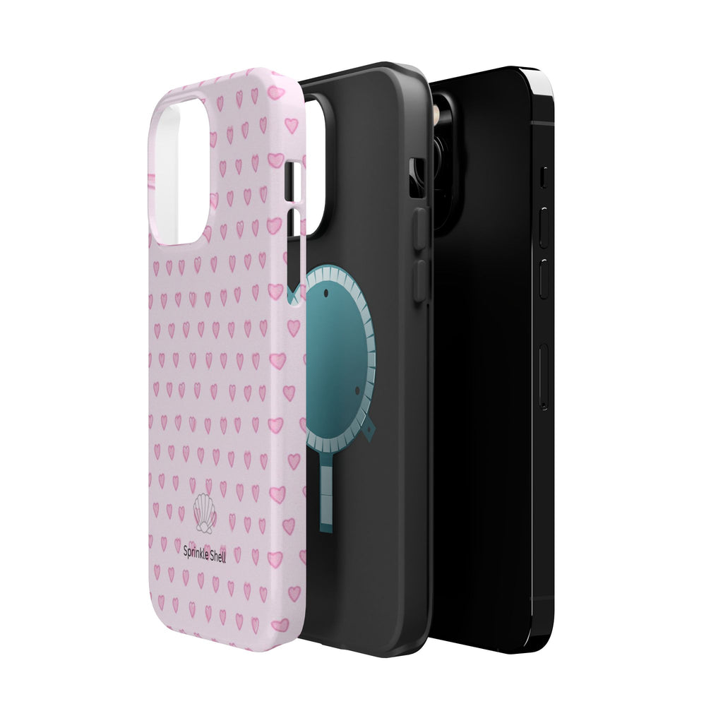 MagSafe pink hearts case