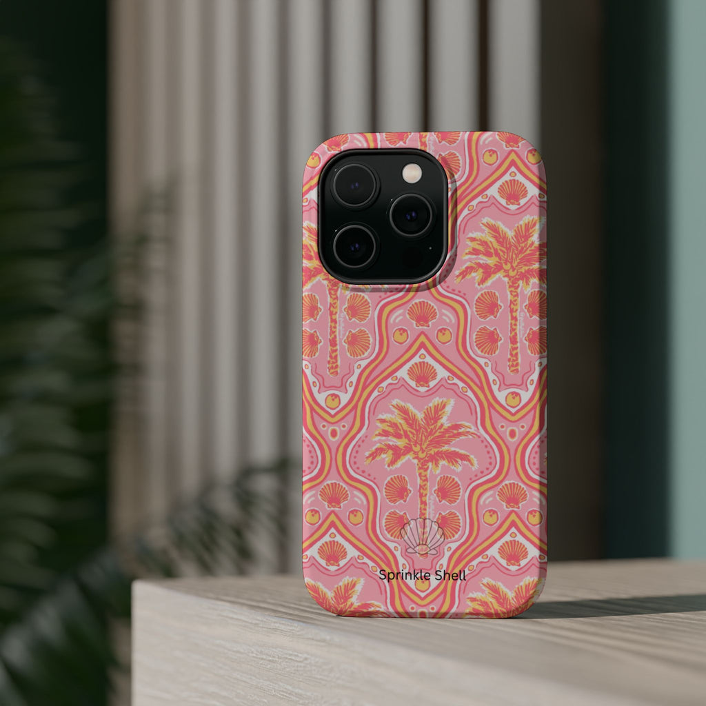 MagSafe pink pink summer palm tree case