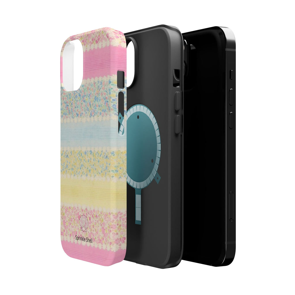 MagSafe pastel floral striped case