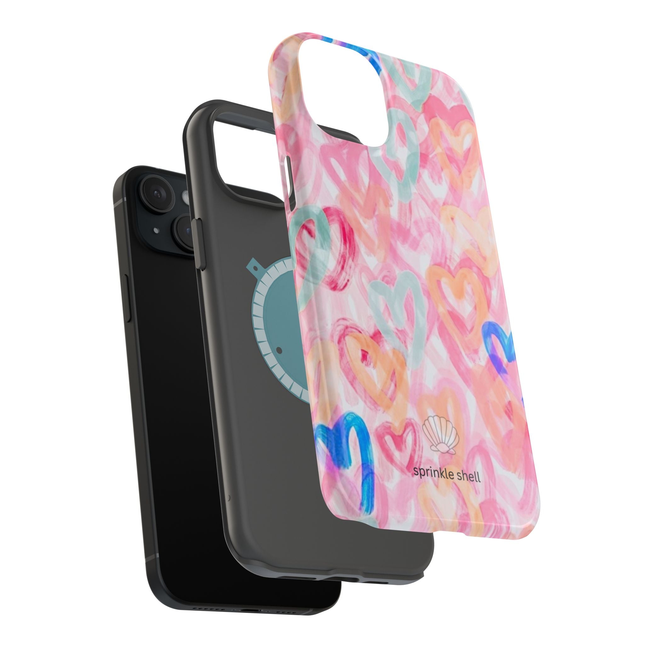 MagSafe rainbow hearts case