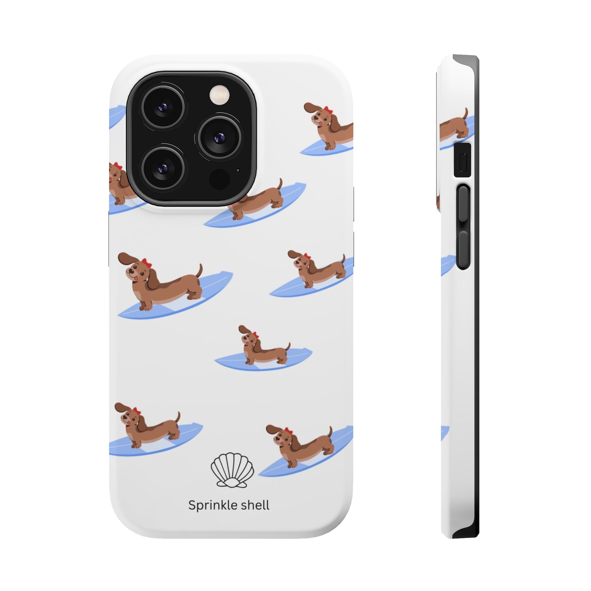 MagSafe surfing dachsund phone case