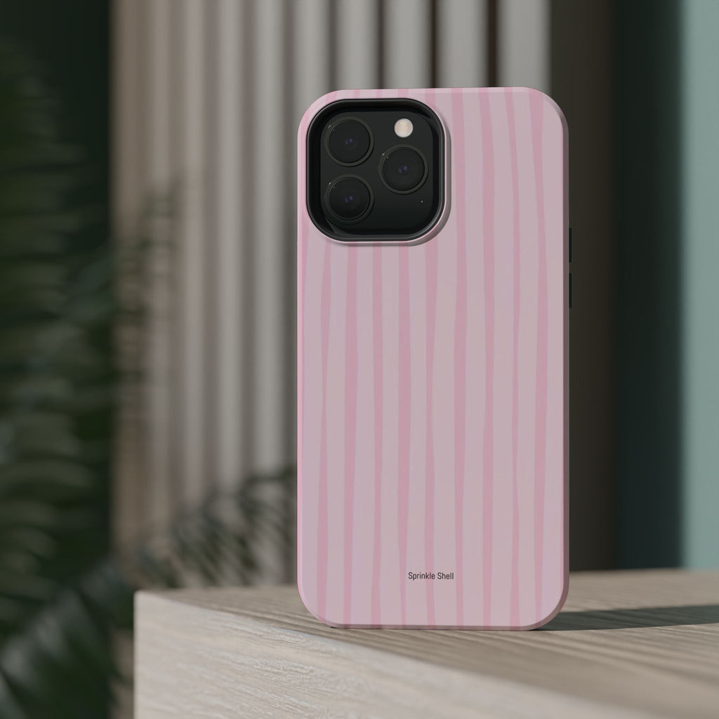 MagSafe pink uneven lines case
