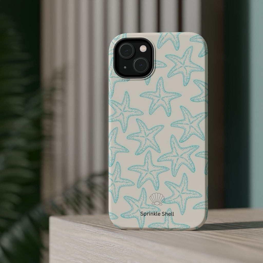 MagSafe teal starfish case