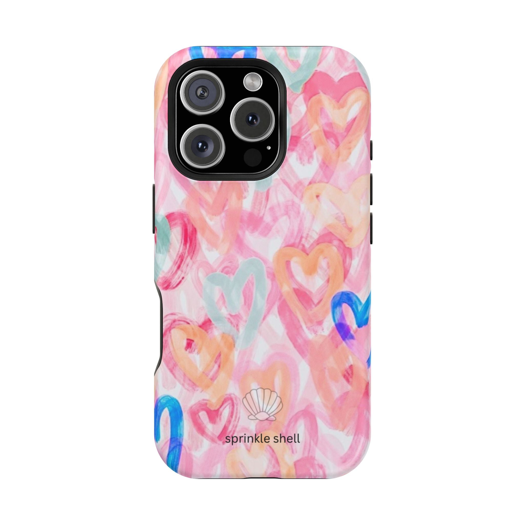 MagSafe rainbow hearts case