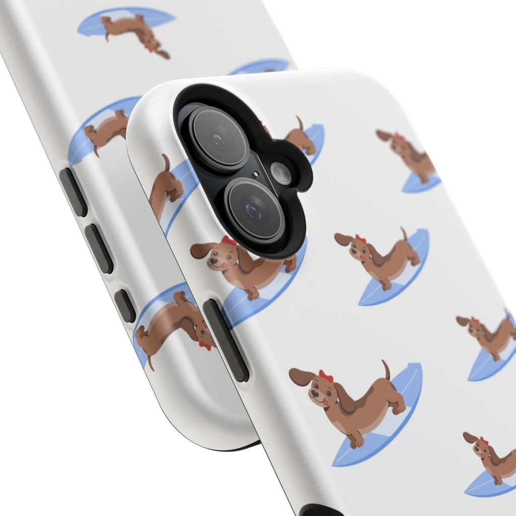 MagSafe surfing dachsund phone case